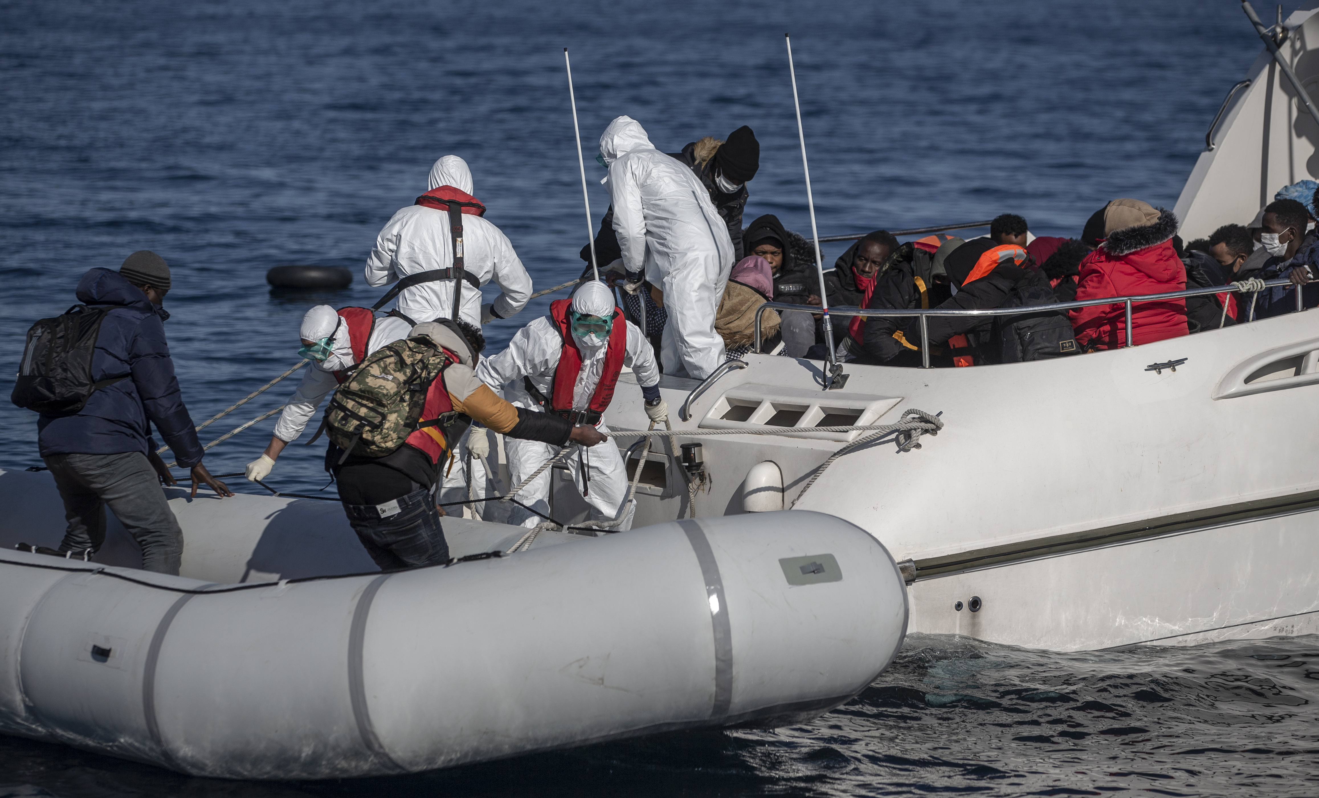 Migrant rescue patrol in the Aegean Sea by the Turkish Coast Guard