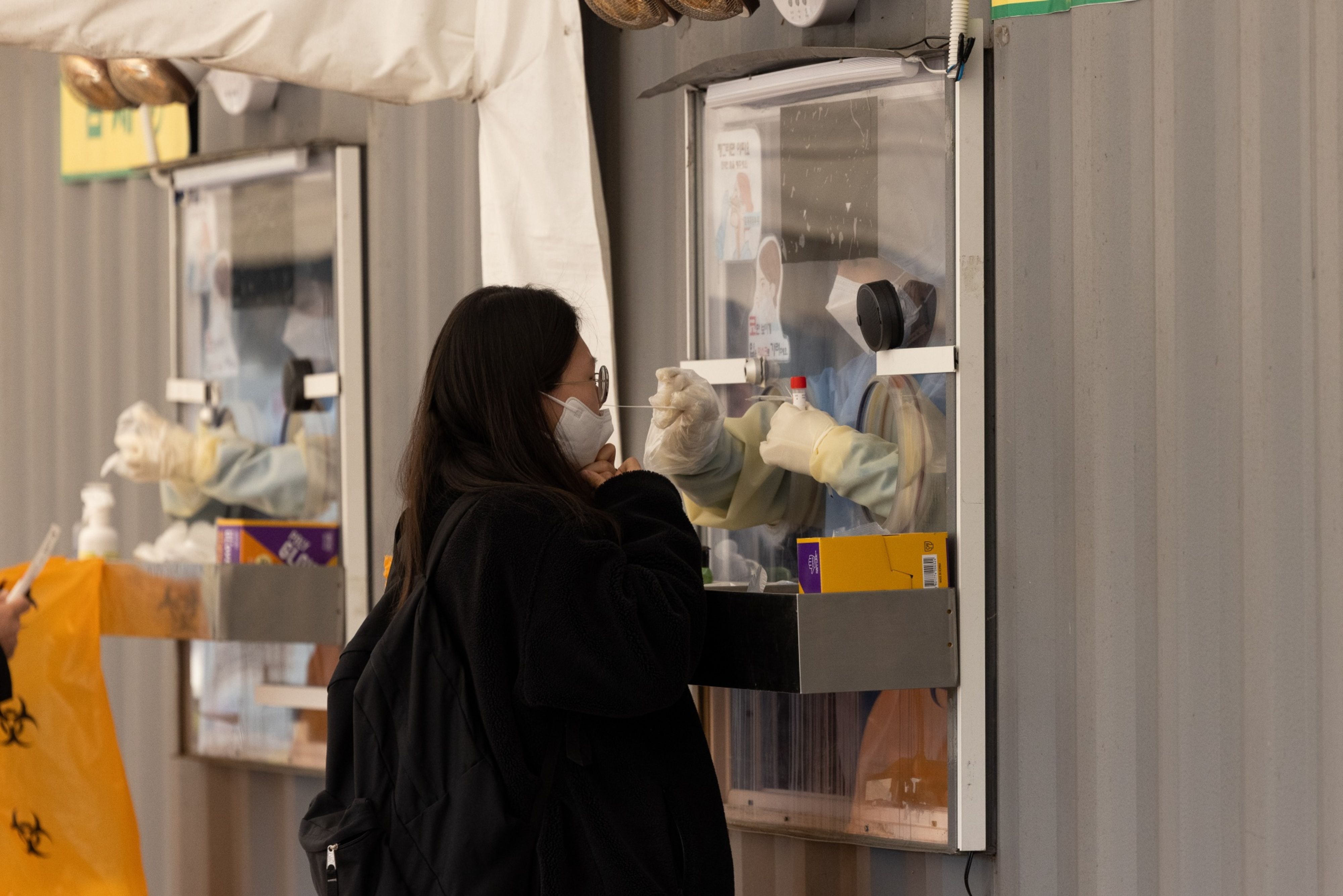 Virus Testing Sites As South Korea Closely Monitors Possible Omicron Impact