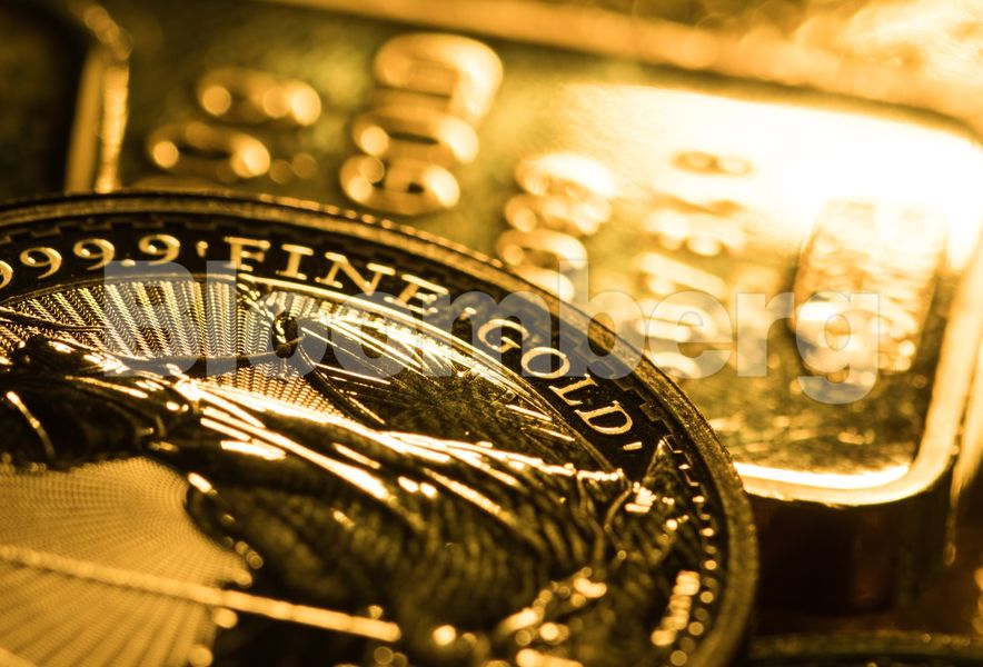 Gold bars and coin