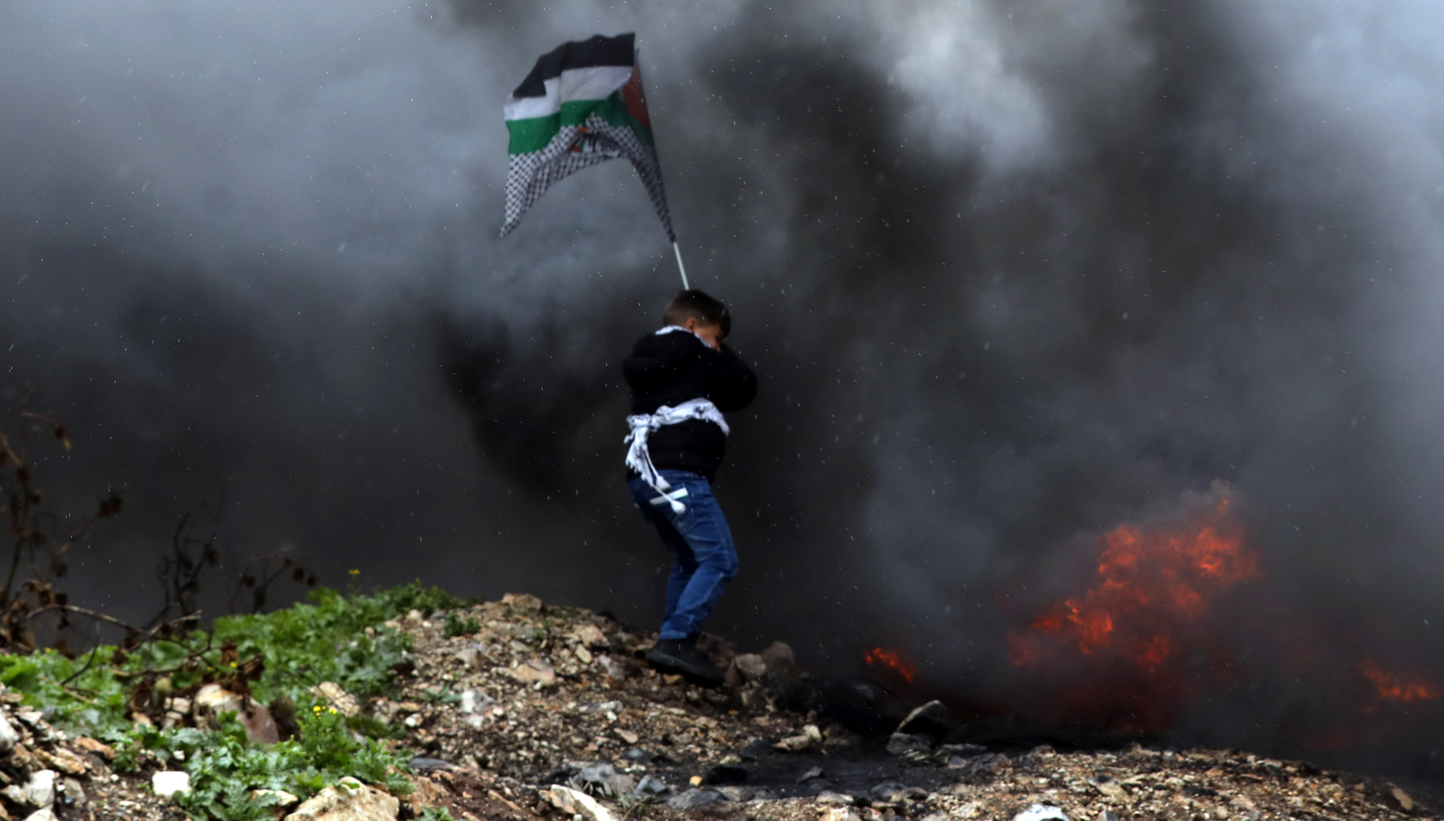 Palestinian demonstration against Israeli settlements in Nablus