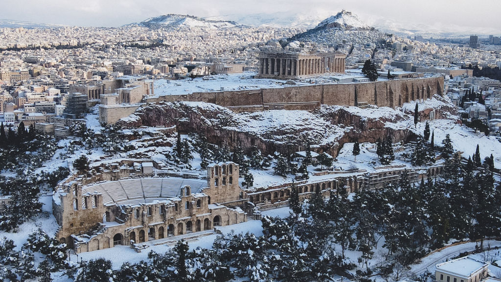 Heavy Snow Wreaks Havoc In Athens