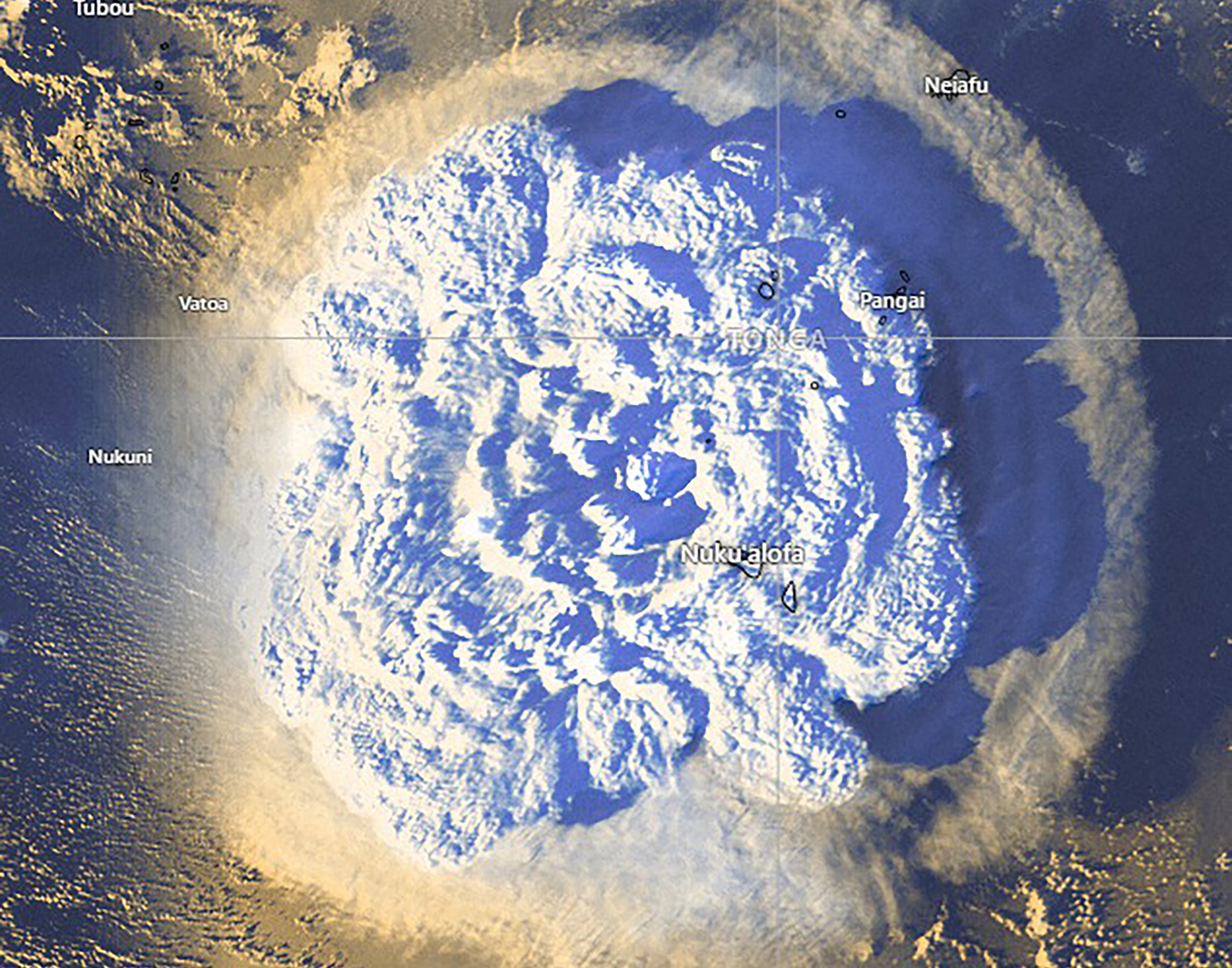 Tonga's underwater volcano Hunga Tonga-Hunga Ha'apai erupts