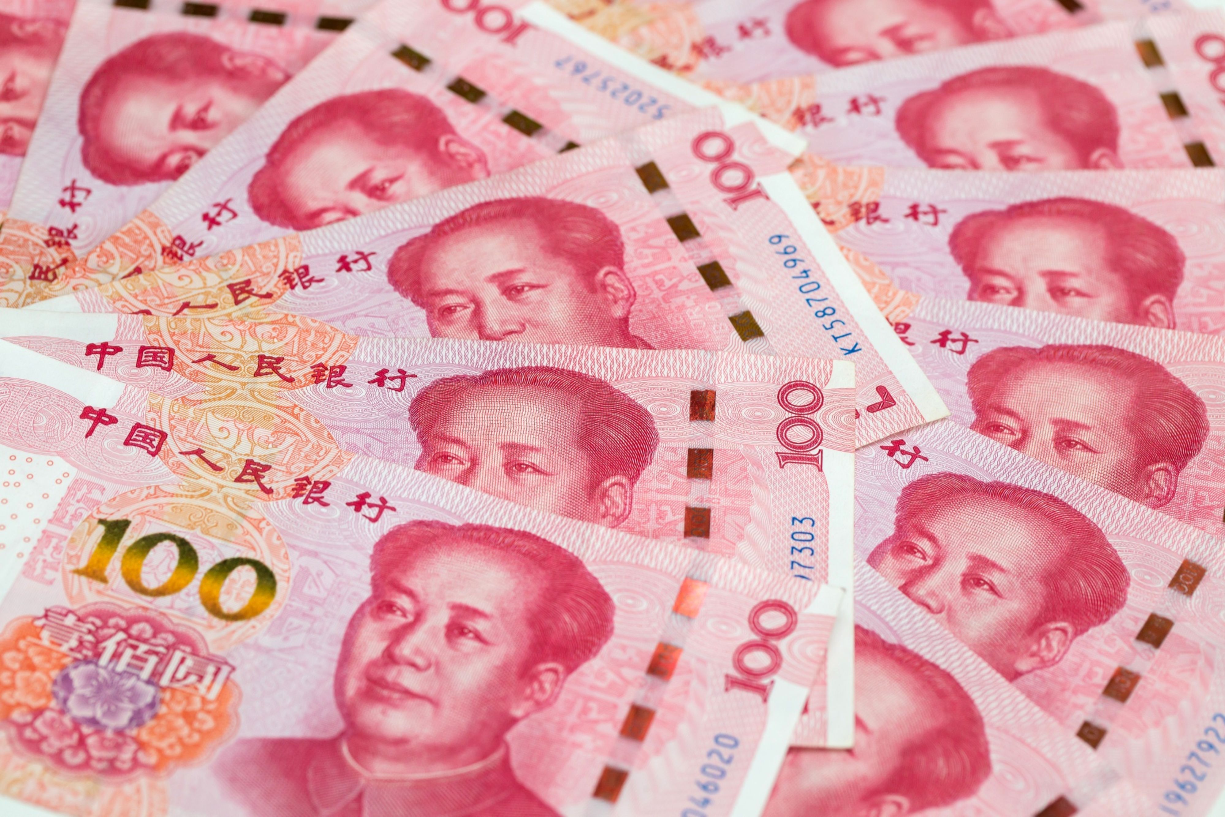 Hong Kong Dollar, Chinese Yuan and US Dollar Banknotes As Currency Peg Intervention From HKMA Continues Into Third Day