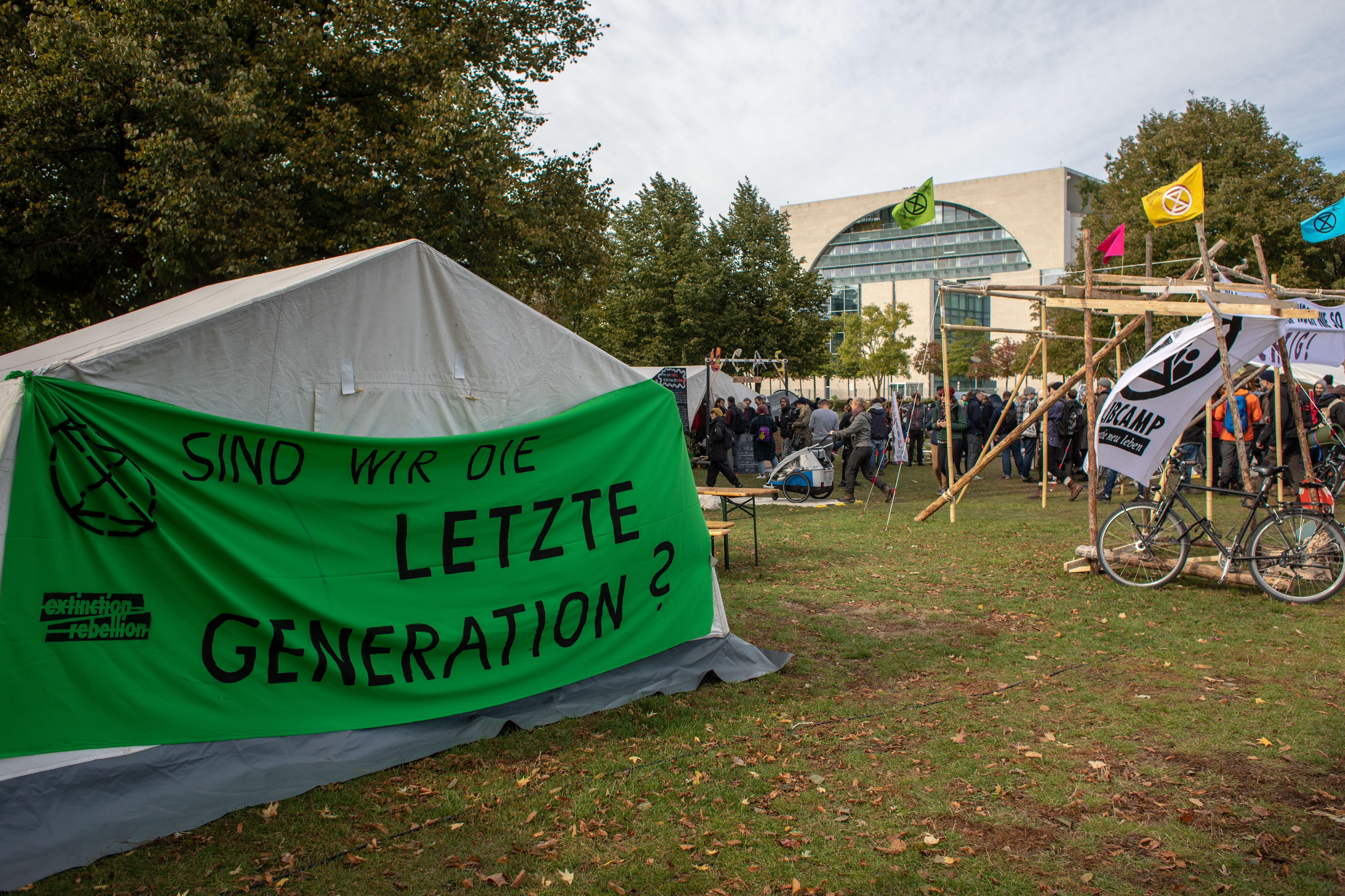 Extinction Rebellion camp in Berlin