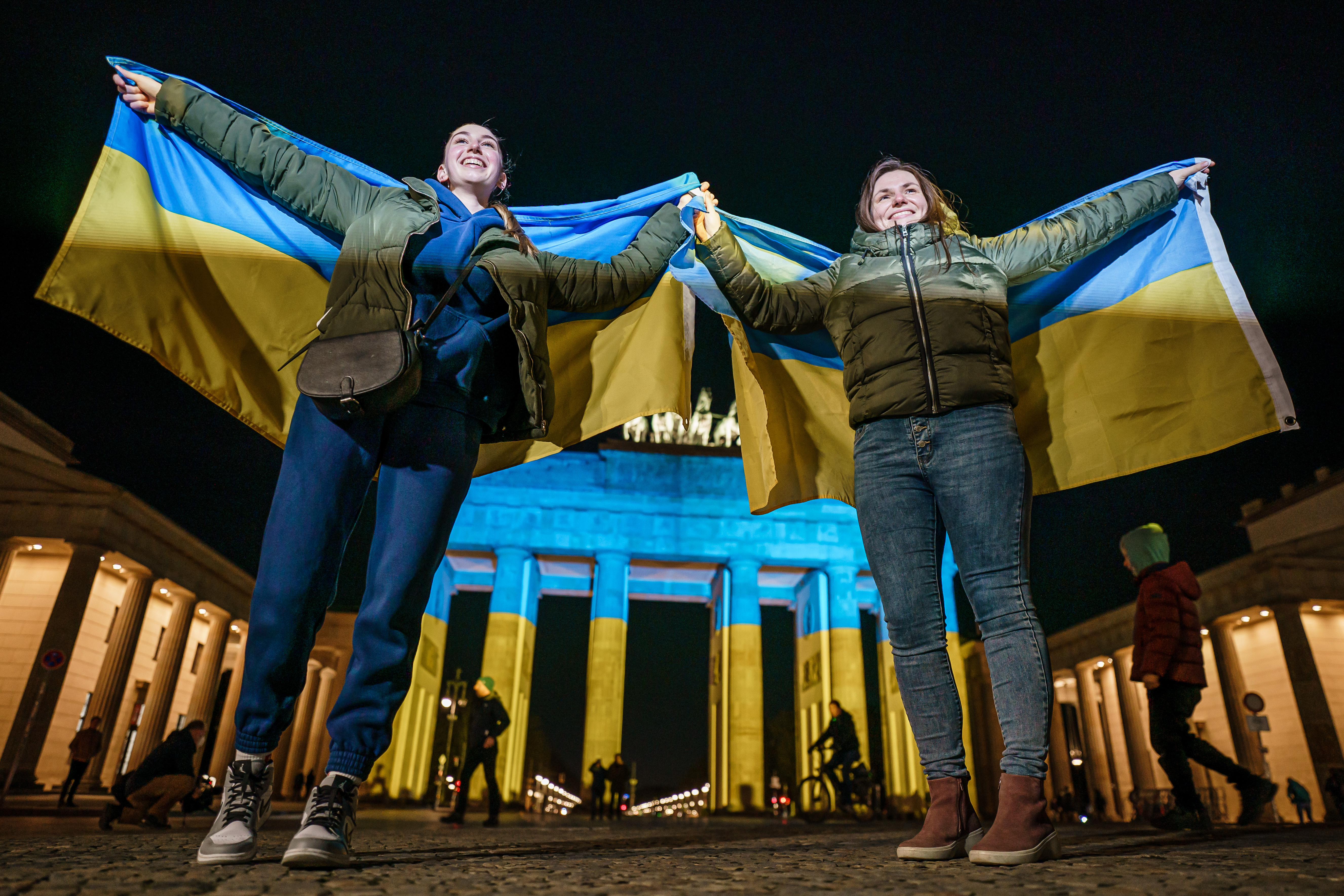 Brandenburg Gate illuminated in solidarity with Ukraine