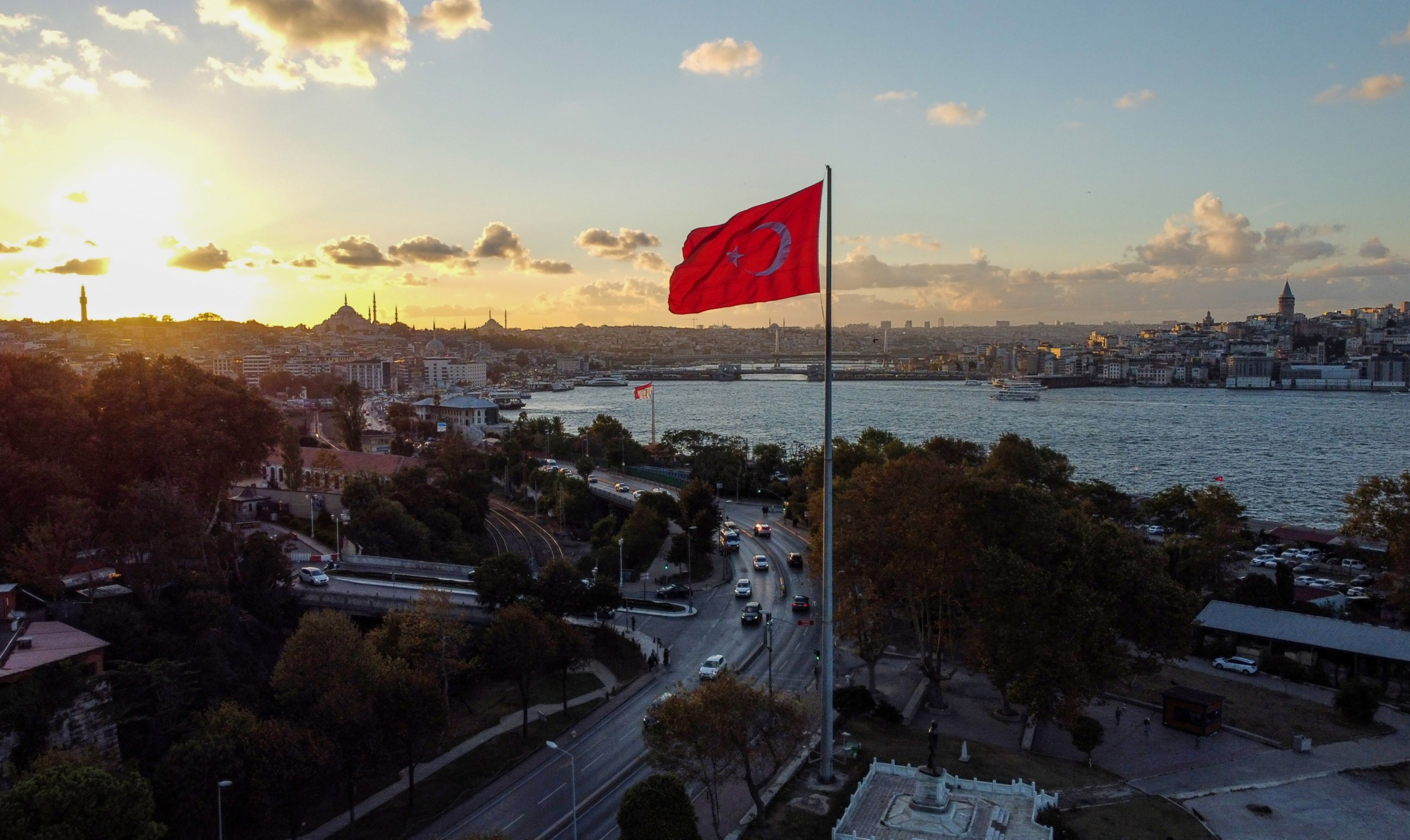 Drone Views over Bosphorus as Turkish Inflation Remains High