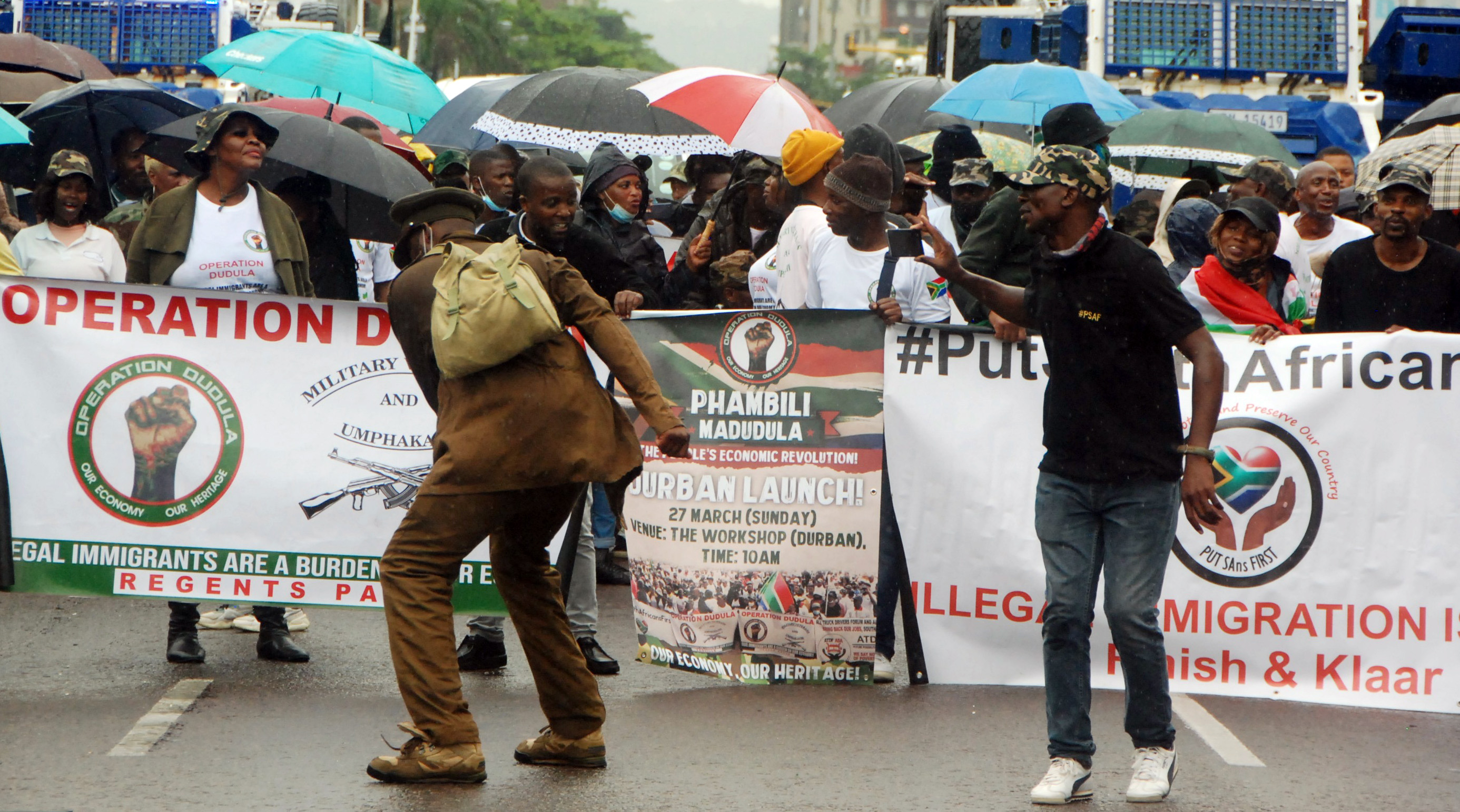 Operation Dudula launch march in KZN a damp squib