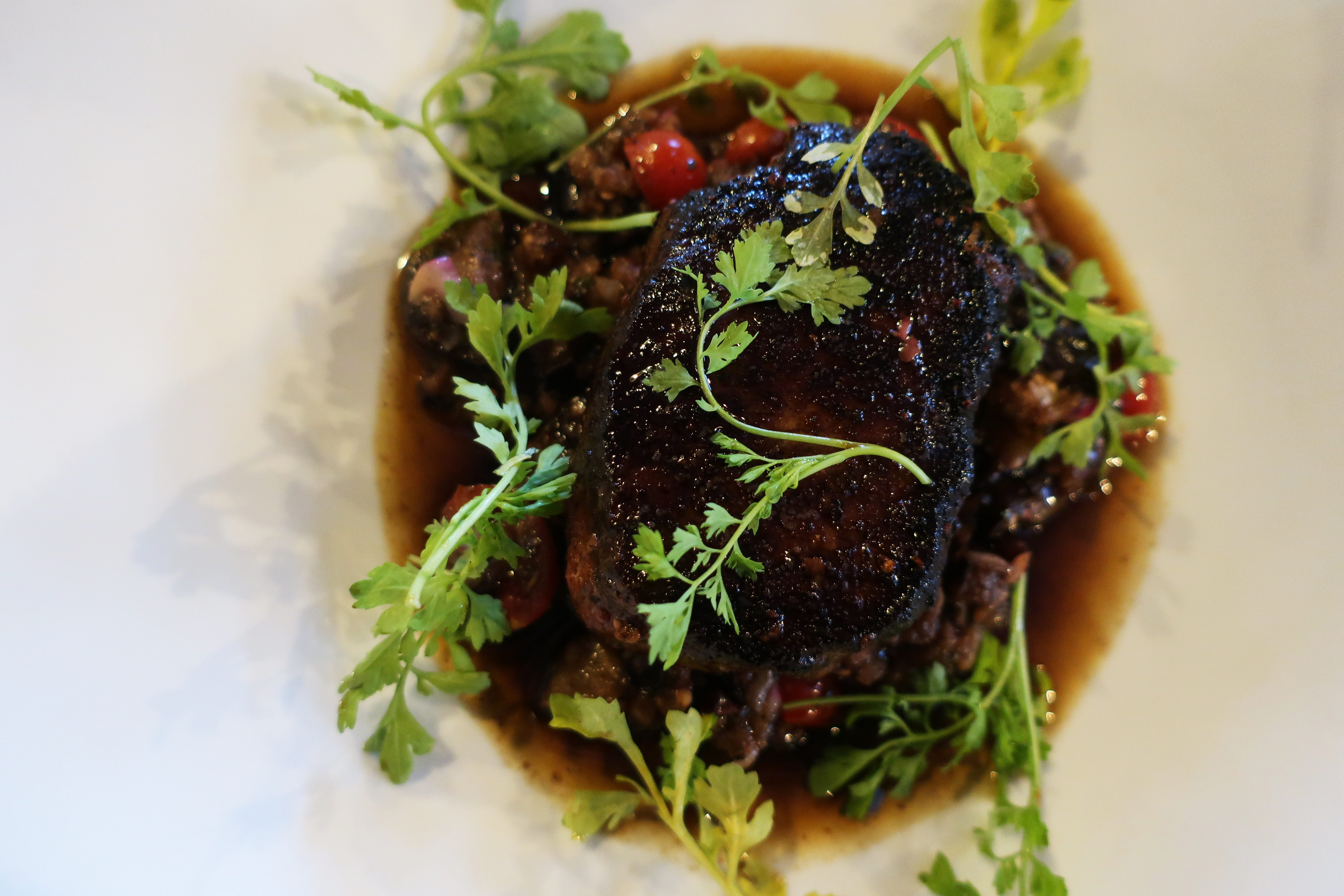 lin-wildebeestauberginejus and coriander