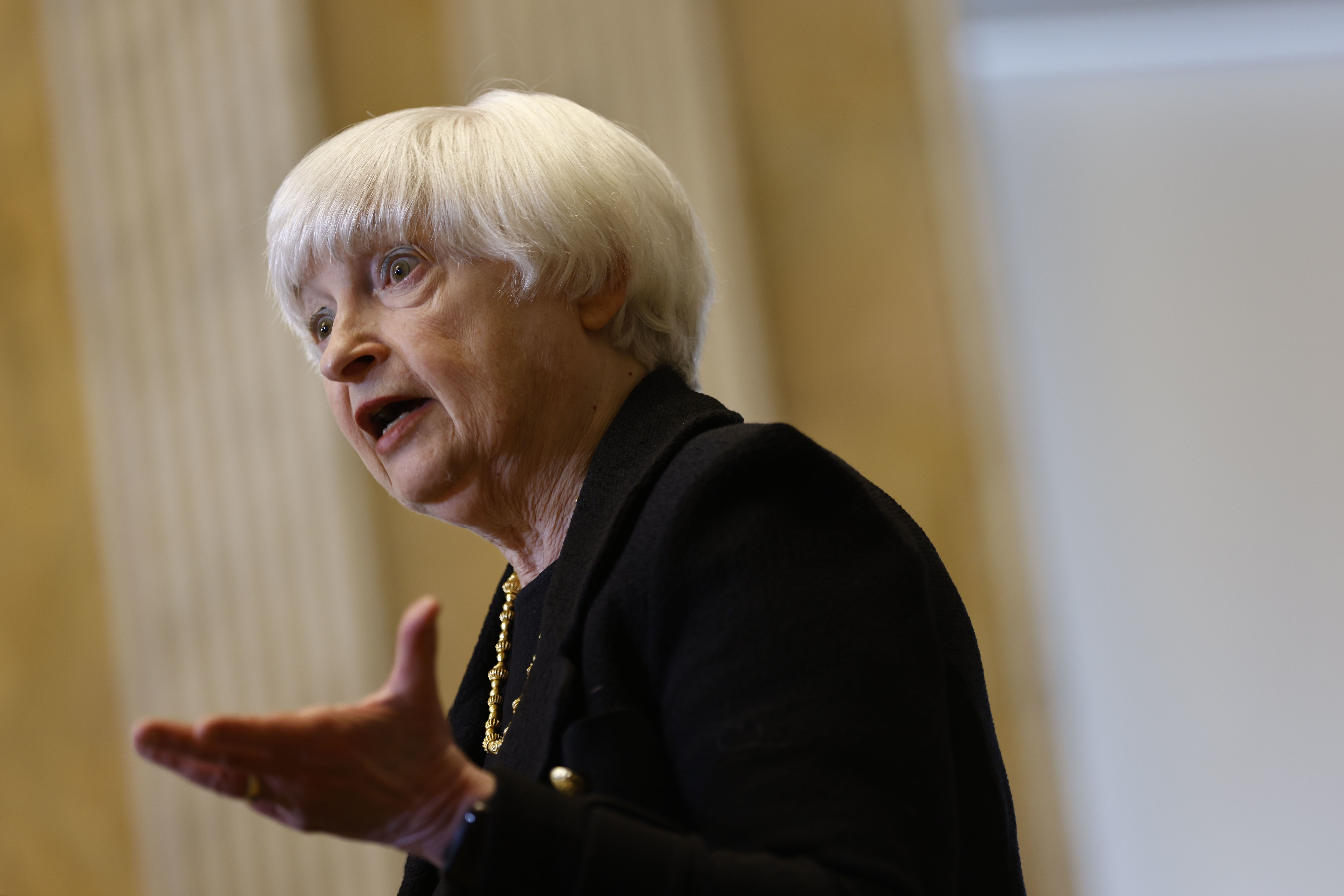 Treasury Secretary Yellen Holds News Conference During IMF &amp; World Bank Spring Meetings