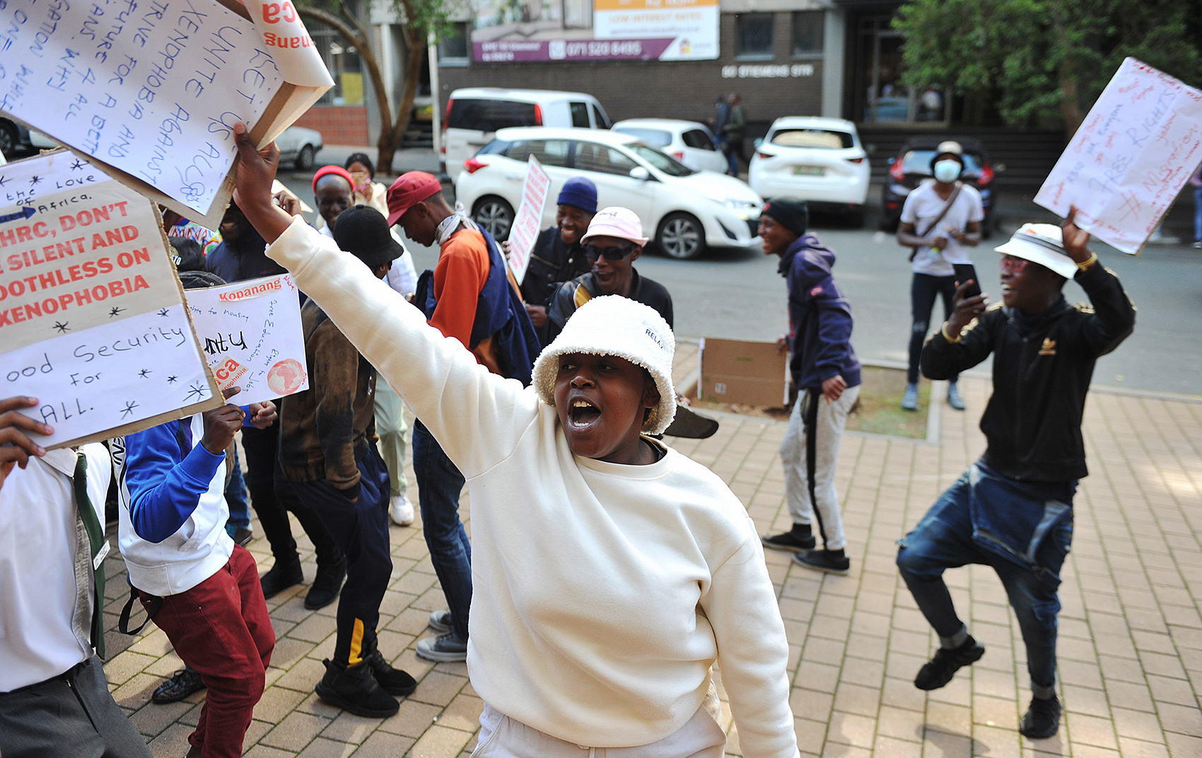 Protesters demand action against xenophobia in picket at Joburg SAHRC offices