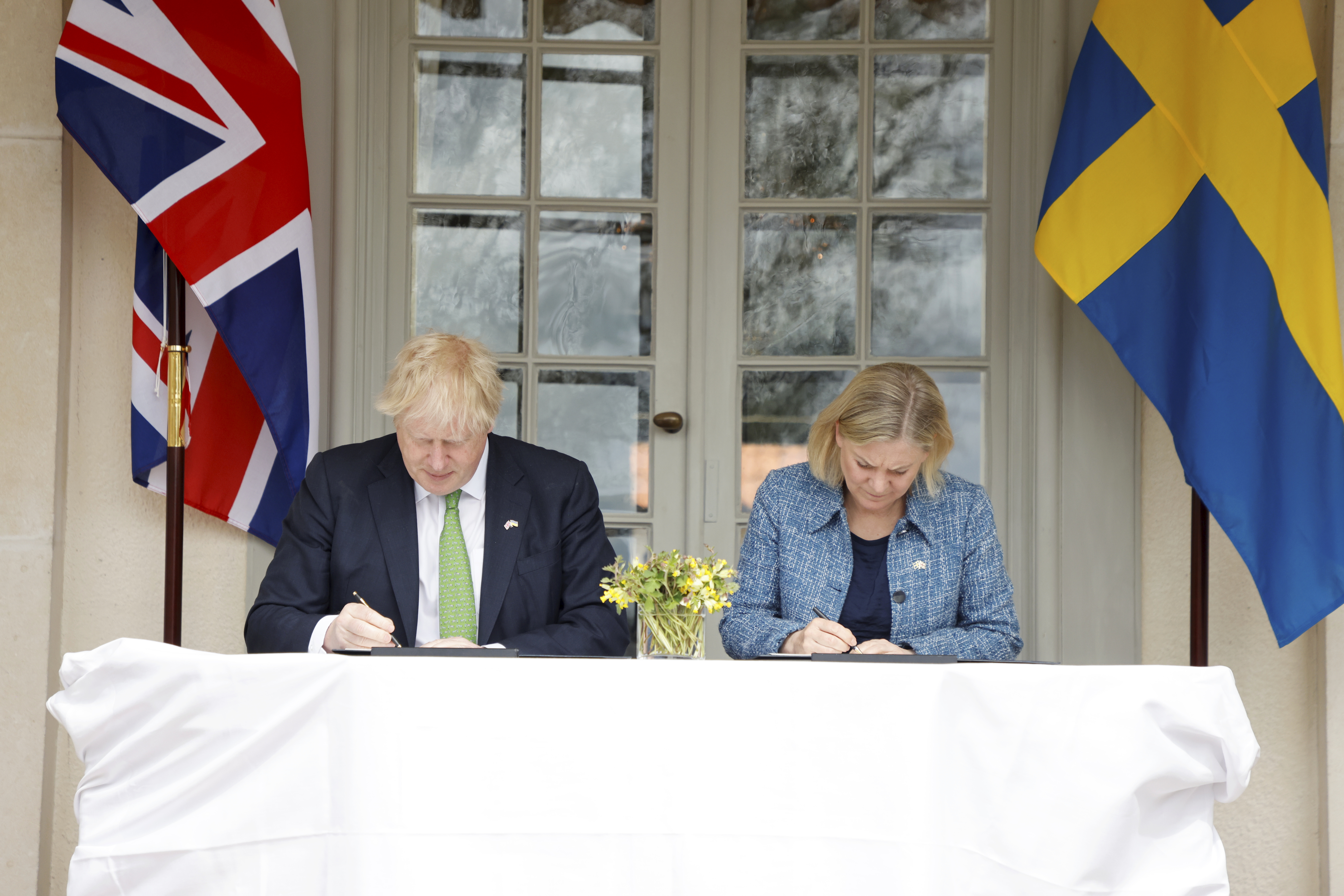 British Prime Minister Boris Johnson visits Sweden
