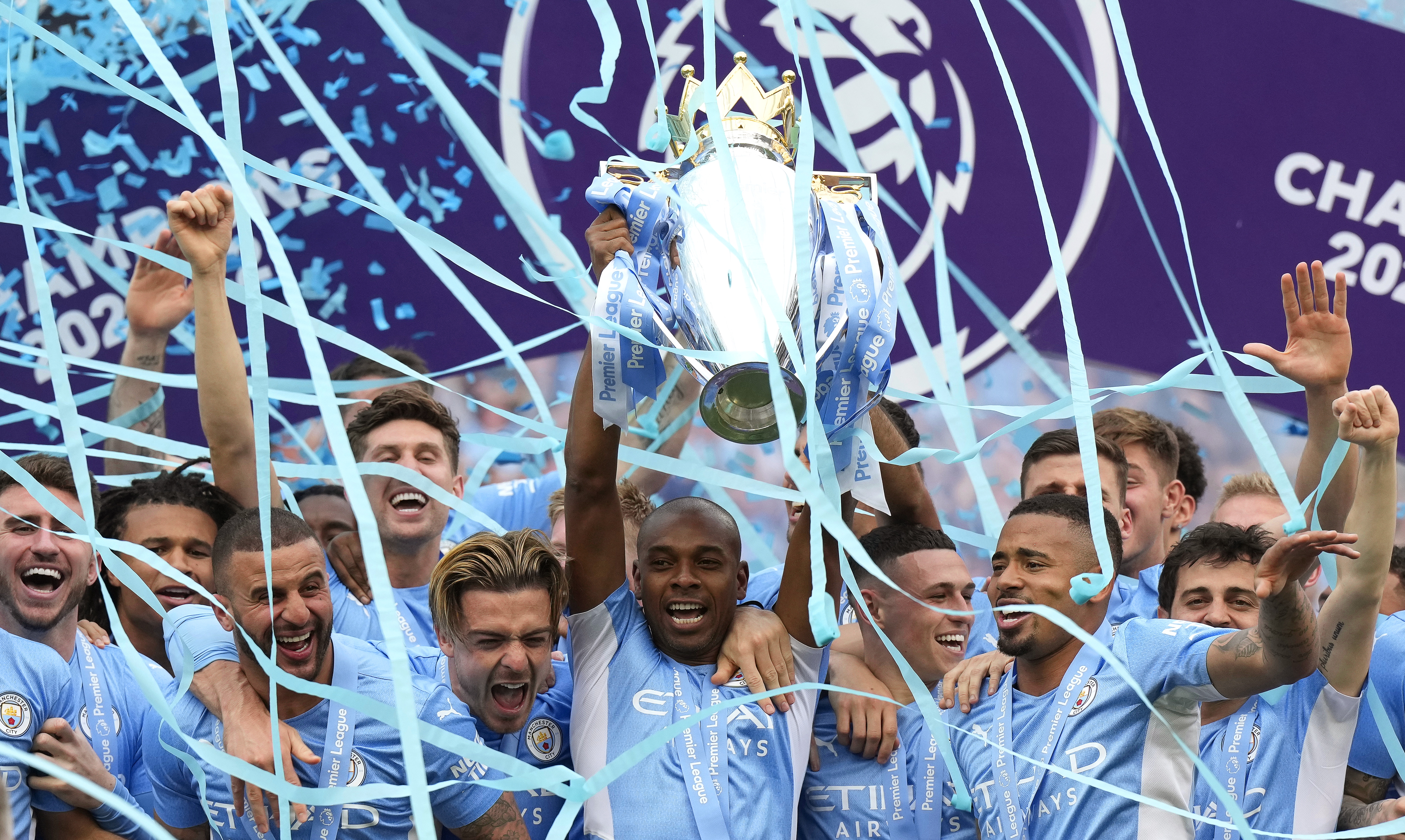 Man City fight back against Villa to be crowned Premier League champs