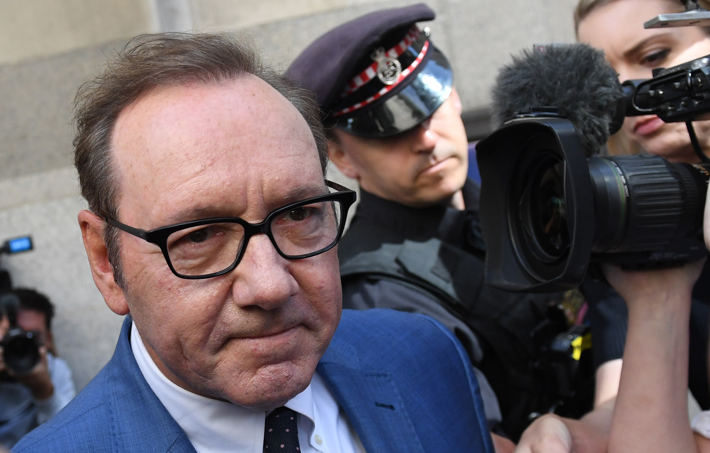 US actor Kevin Spacey leaves London court