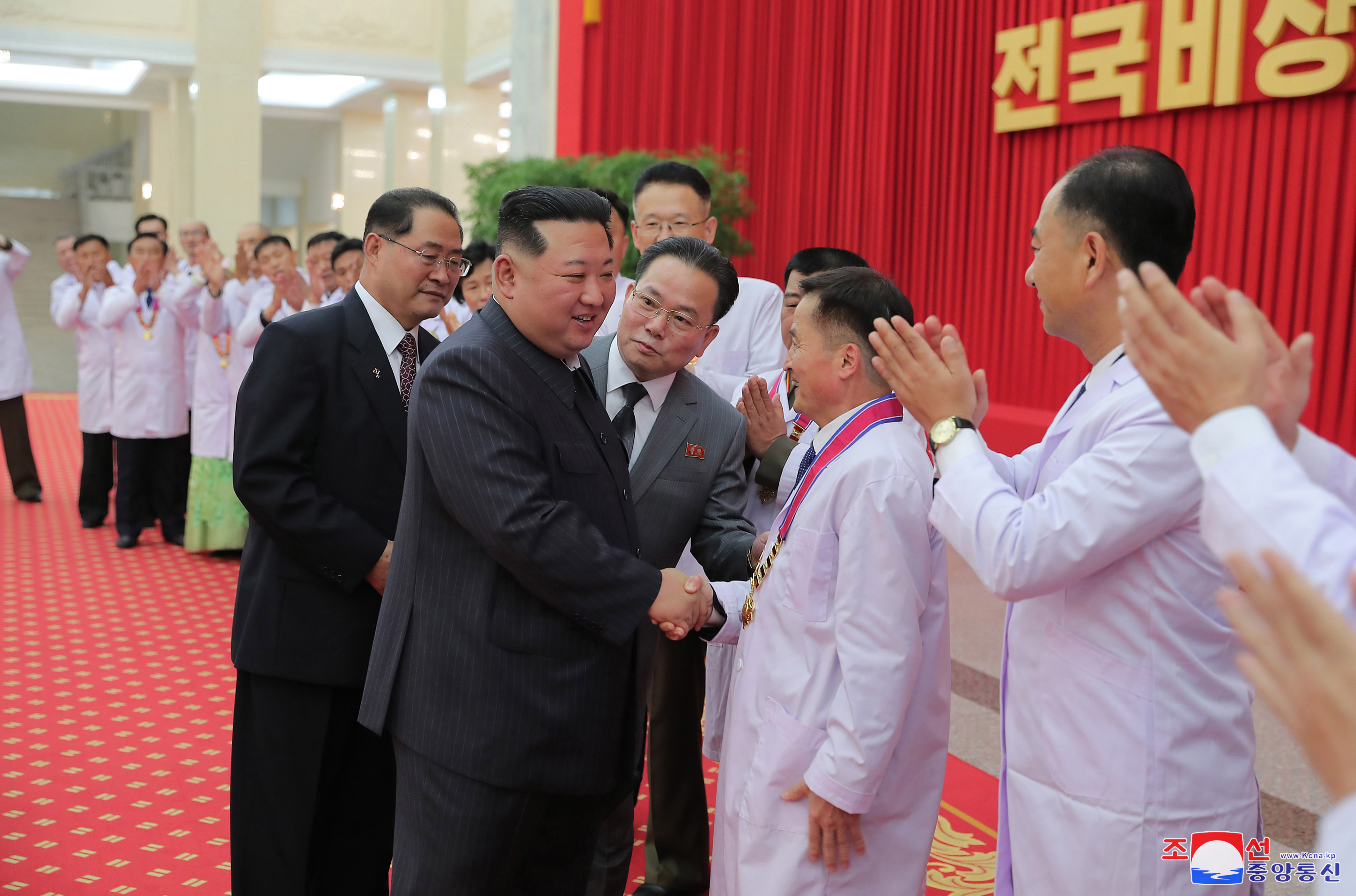 North Korean leader Kim Jong Un meets officials and scientists in the anti-epidemic and public health sector