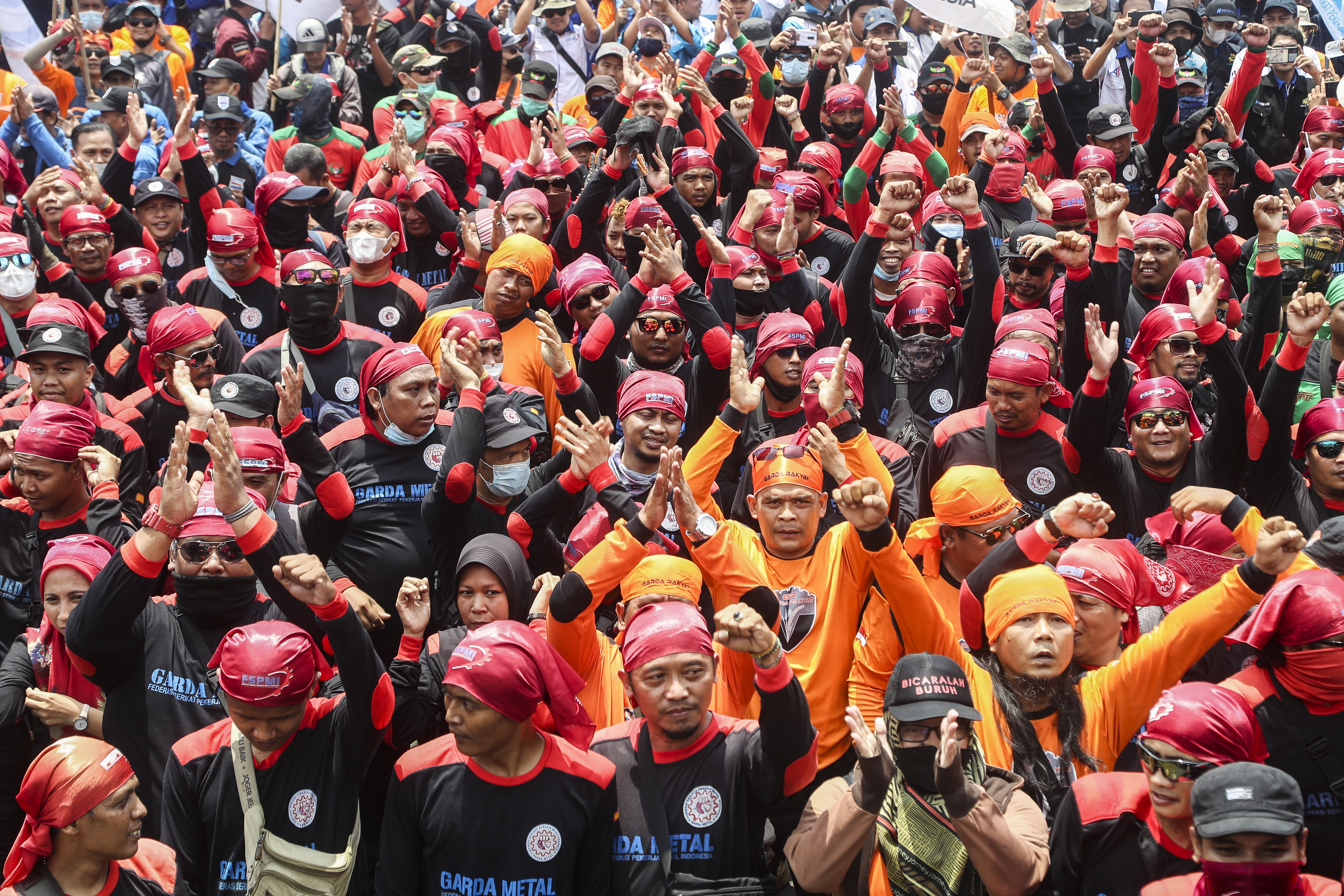 Protest against fuel price hike, in Jakarta