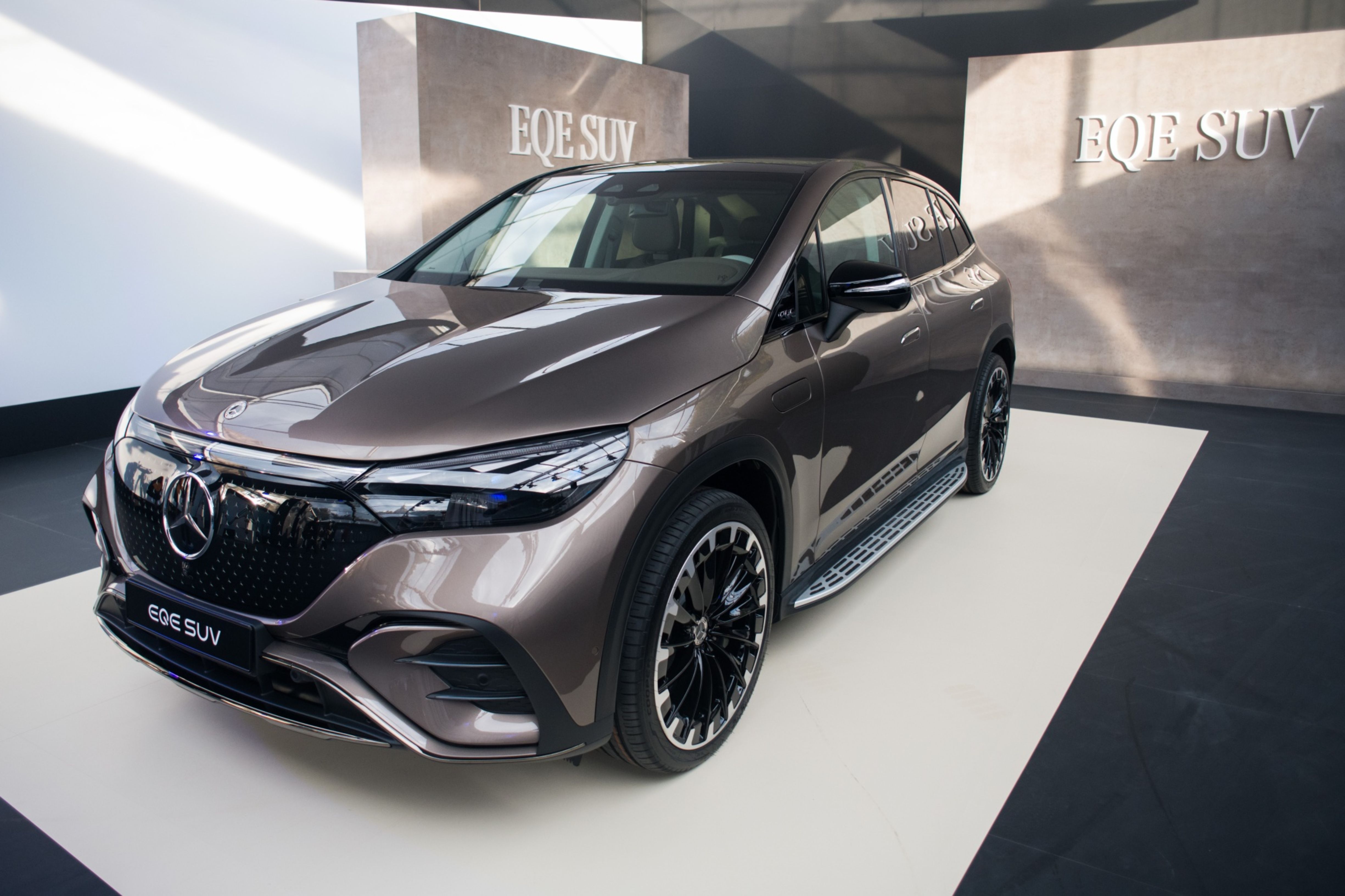 Mercedes-Benz AG Launch EQE Electric Vehicle at 'Magical Garage' Event