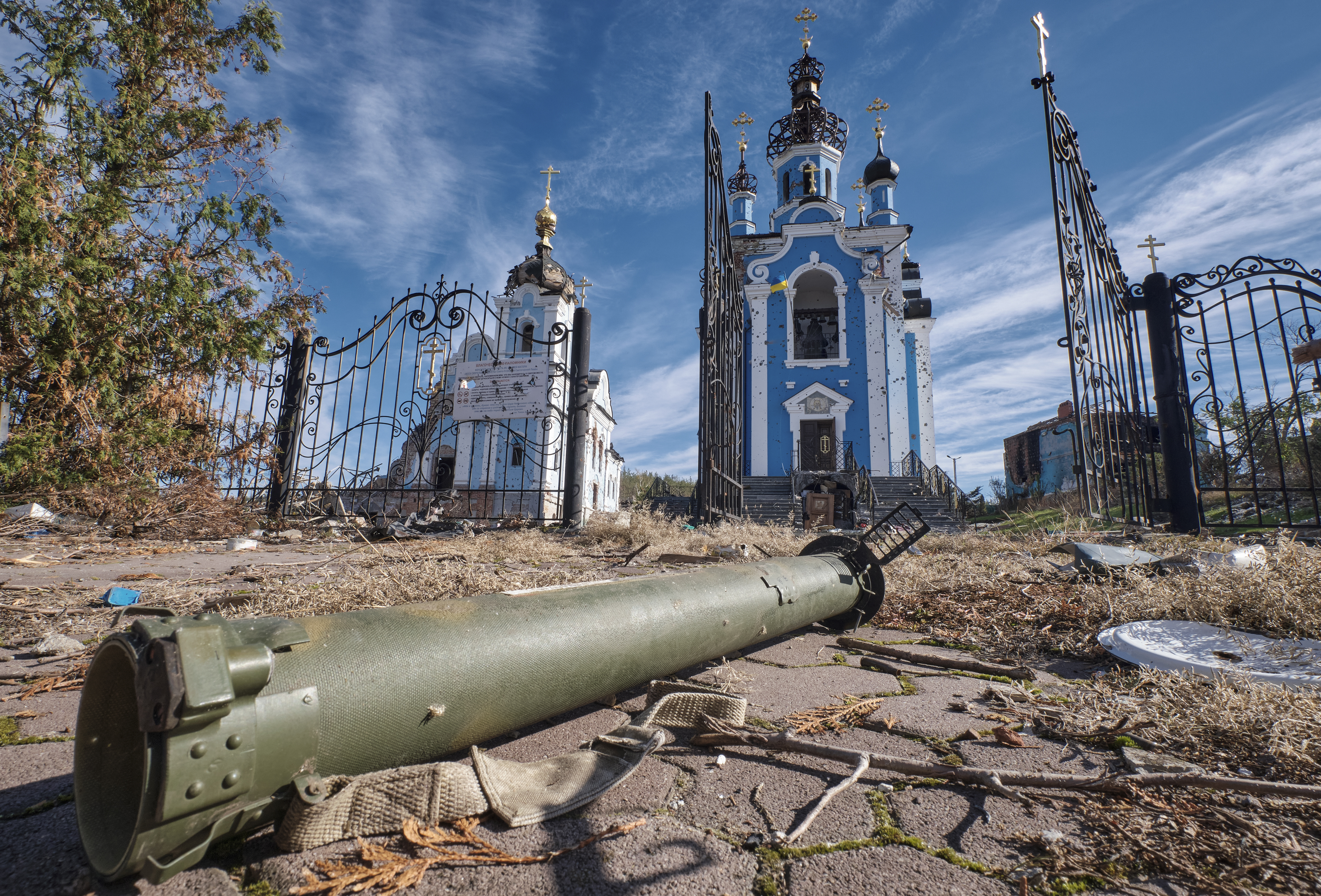 Destruction in Bohorodychne village