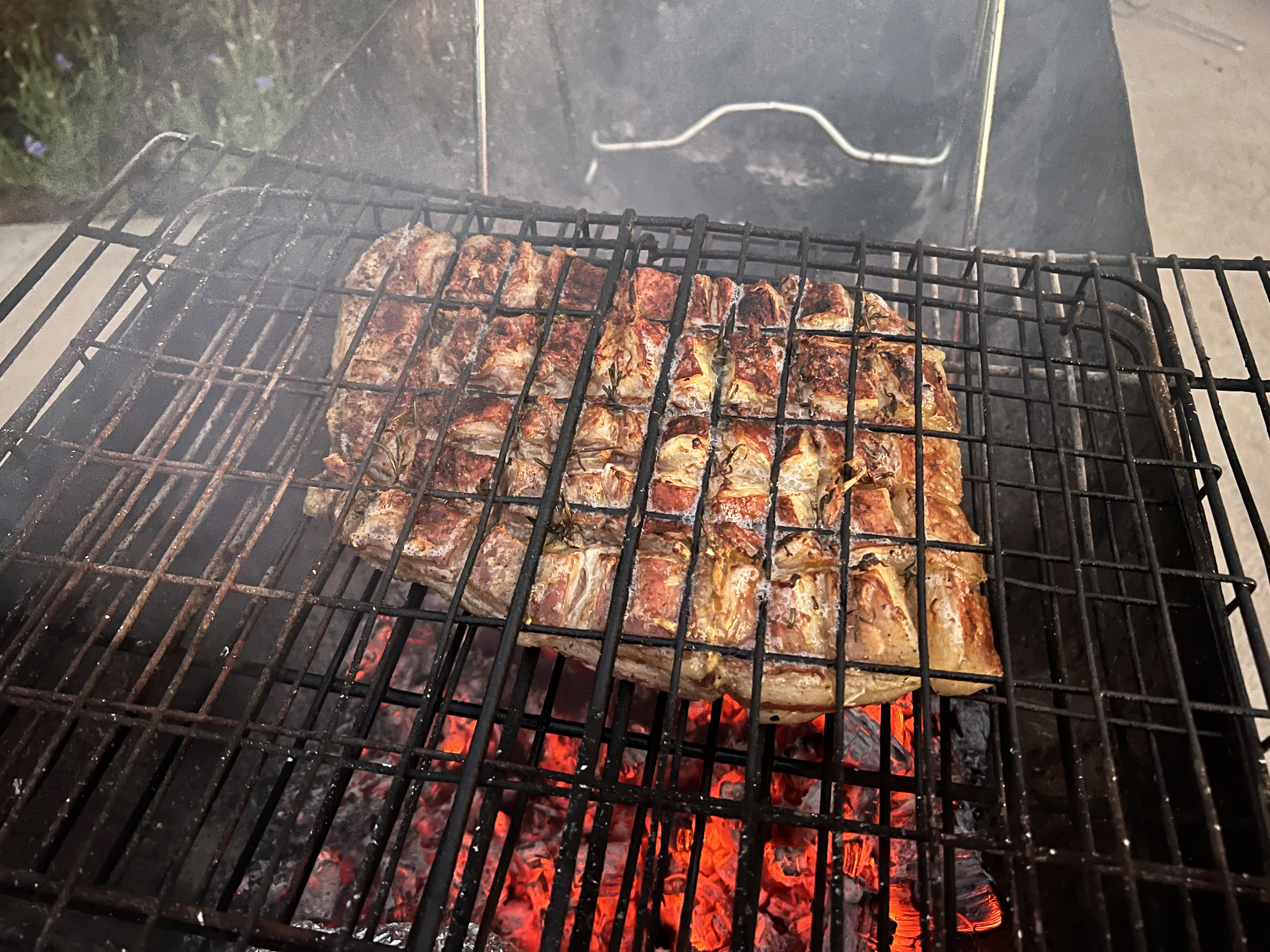 What’s cooking today: Whole lamb flank on the braai