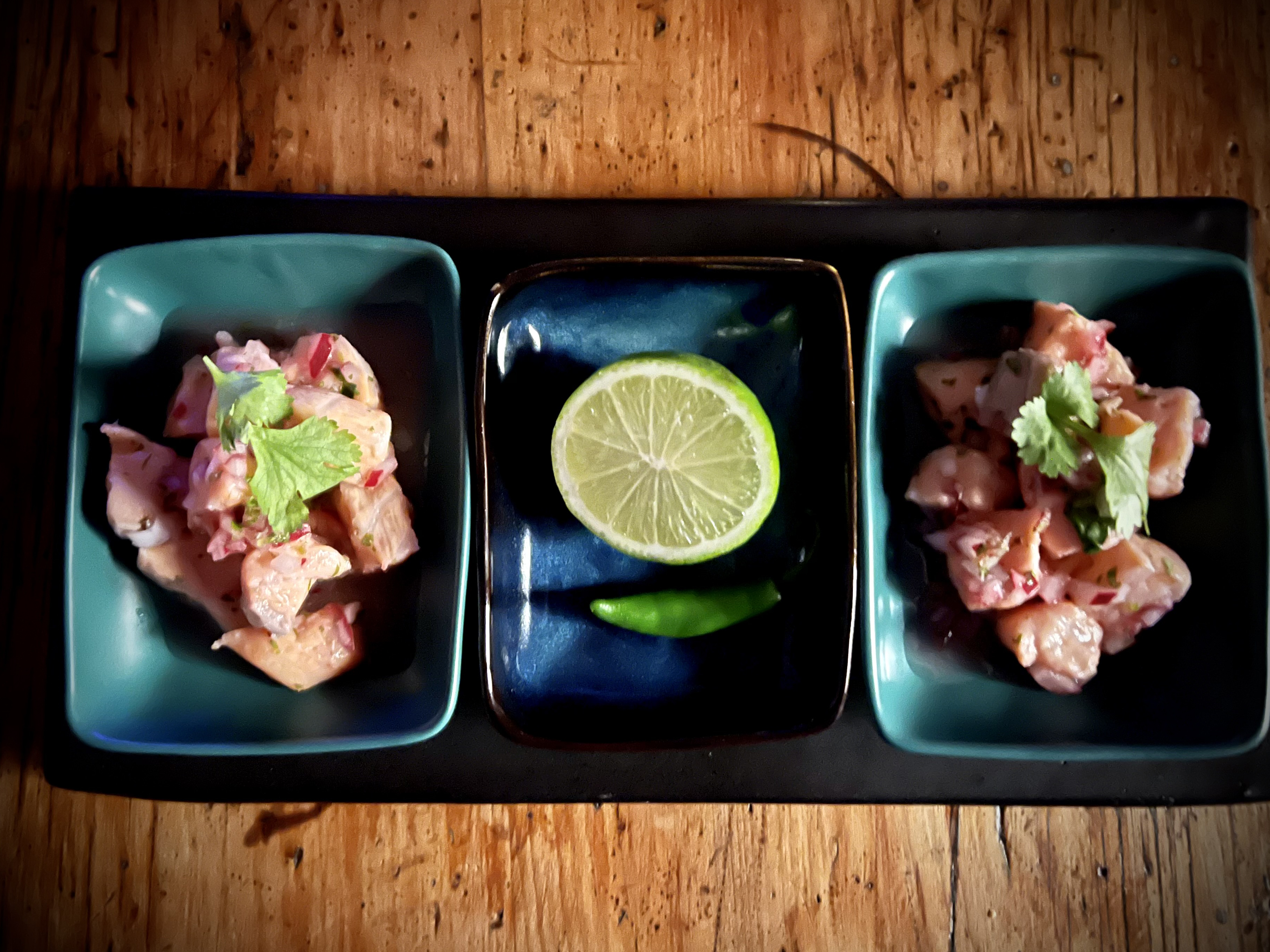 Salmon ceviche, the fastest cured fish hack