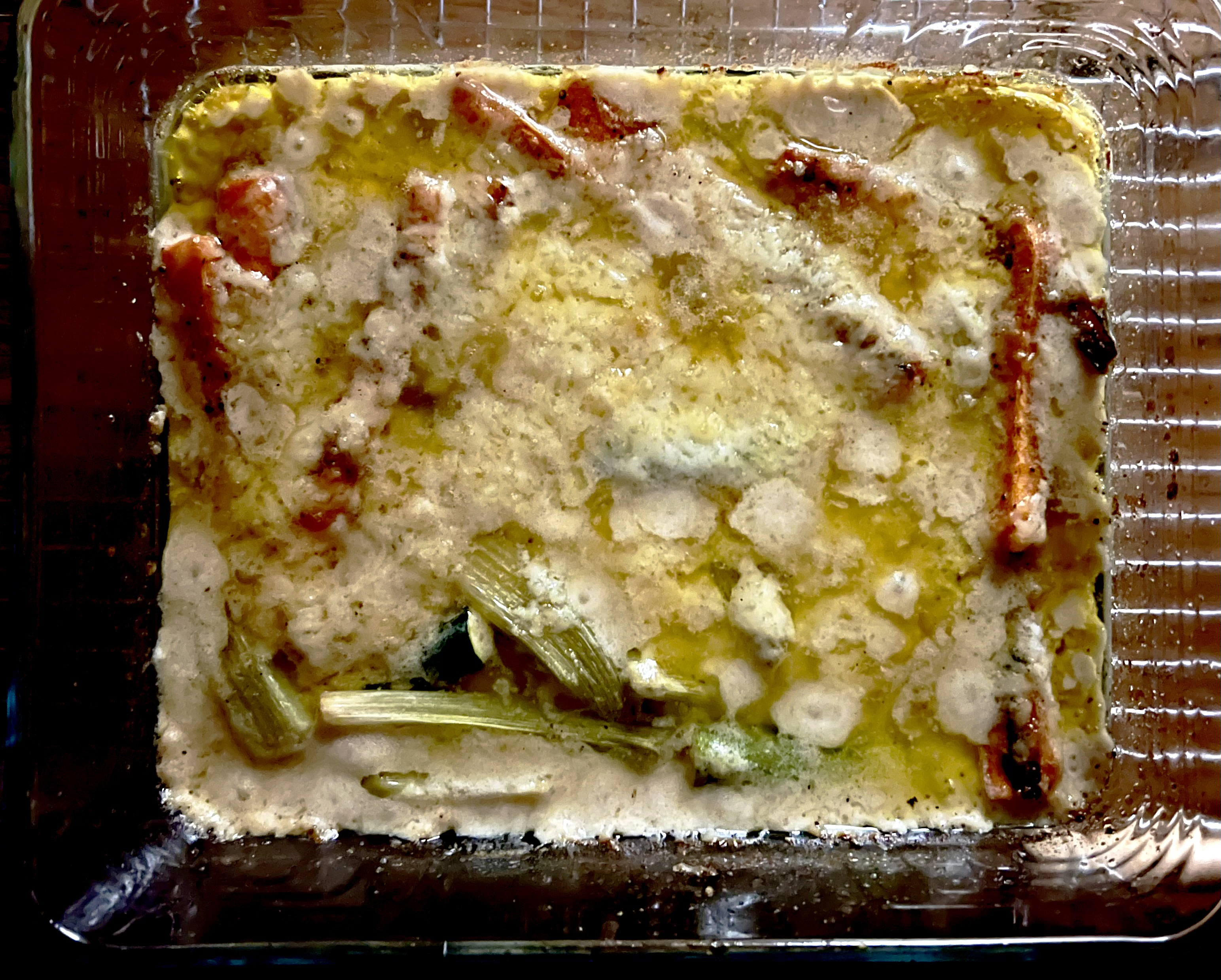 Cheesy vegetable bake with a pasta option