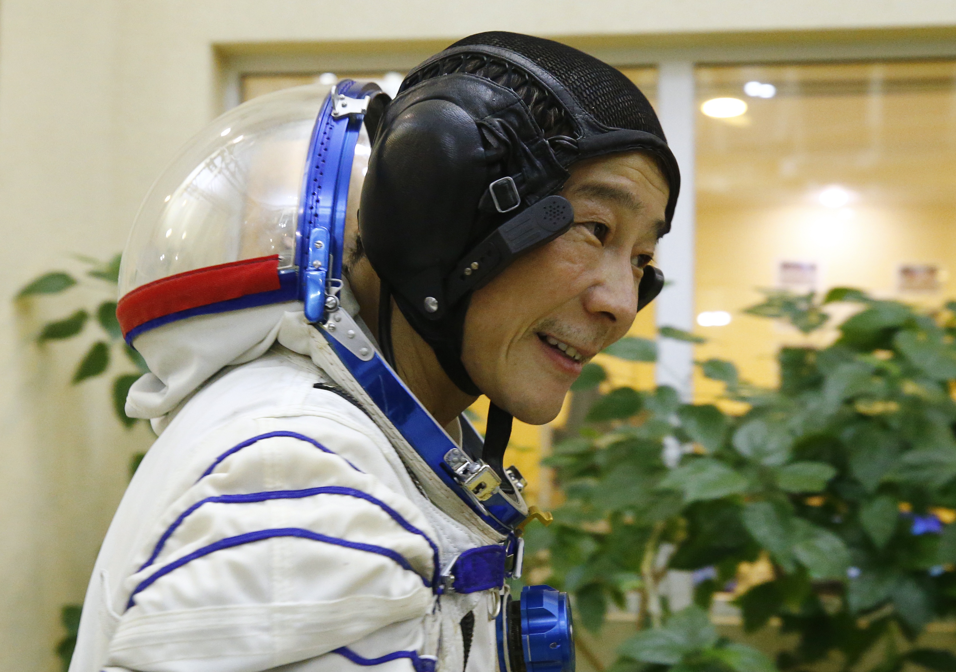 Space flight participants Yusaku Maezawa and Yozo Hirano attend a training ahead of the expedition to the ISS, in Star City