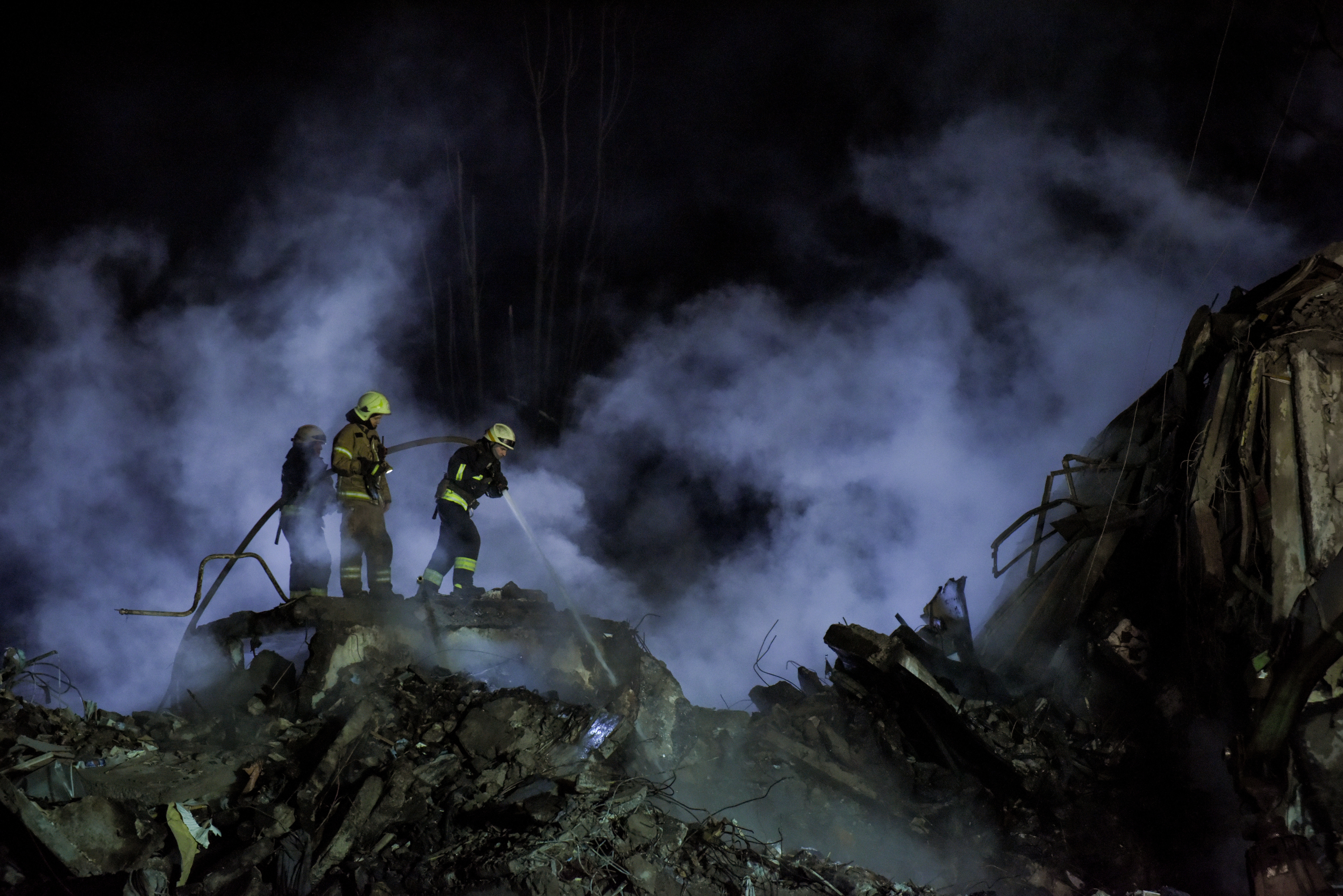 Aftermath of Russian missile attack hitting an apartment block in Dnipro, southeastern Ukraine