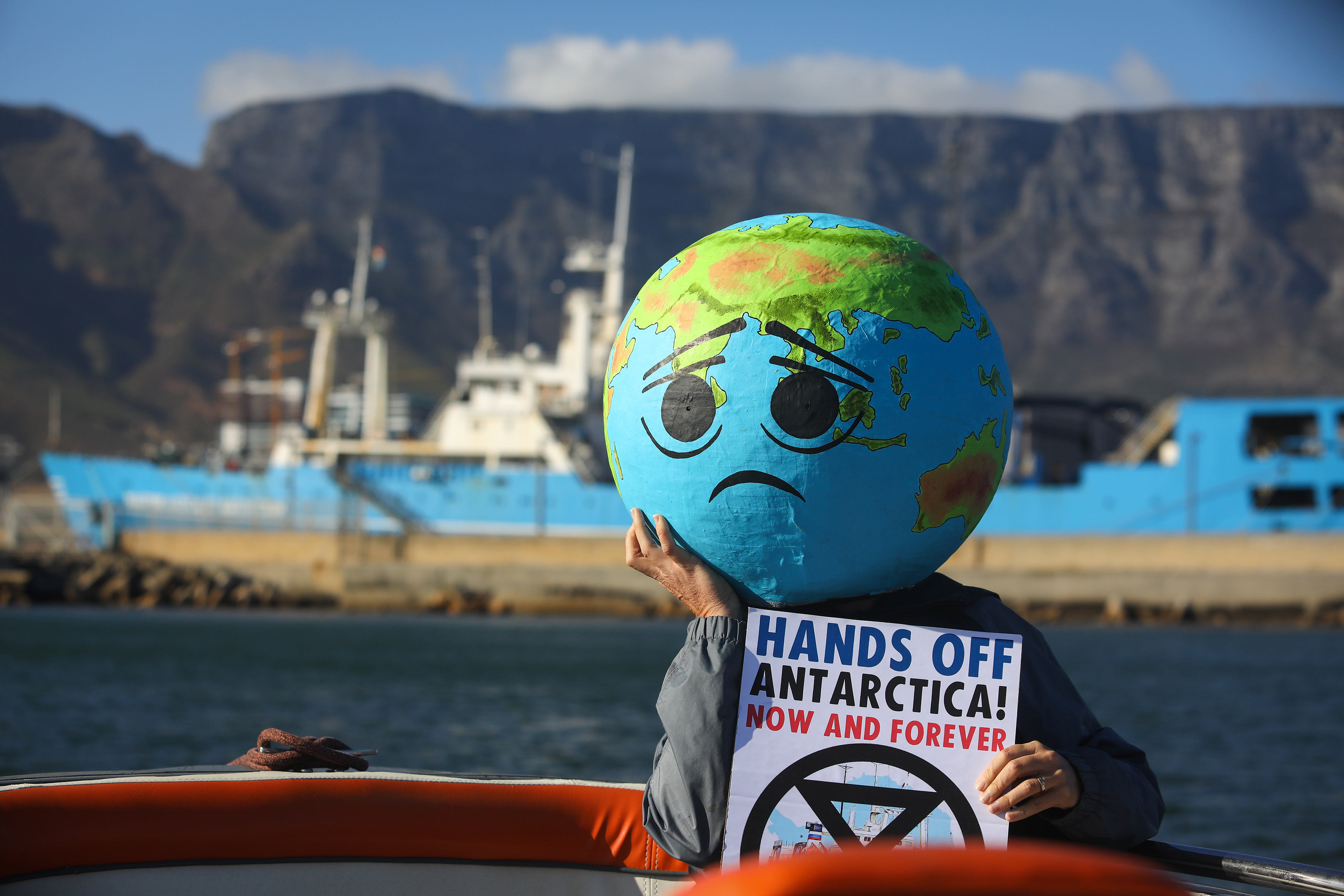 Kremlin’s noisy ‘prospecting’ ship heads to icy south after frosty Cape Town reception