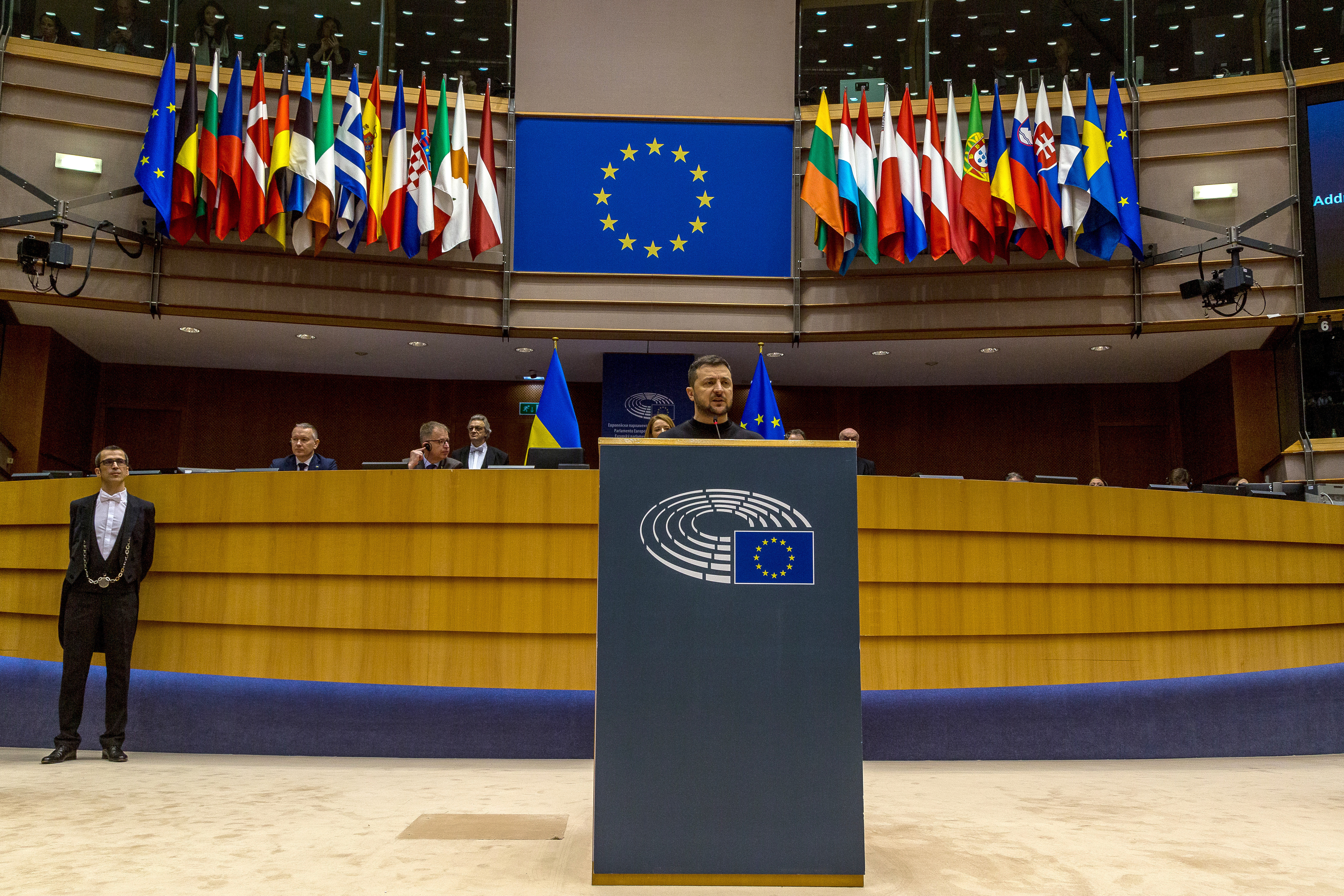 President Zelensky Talks  At The European Parliament