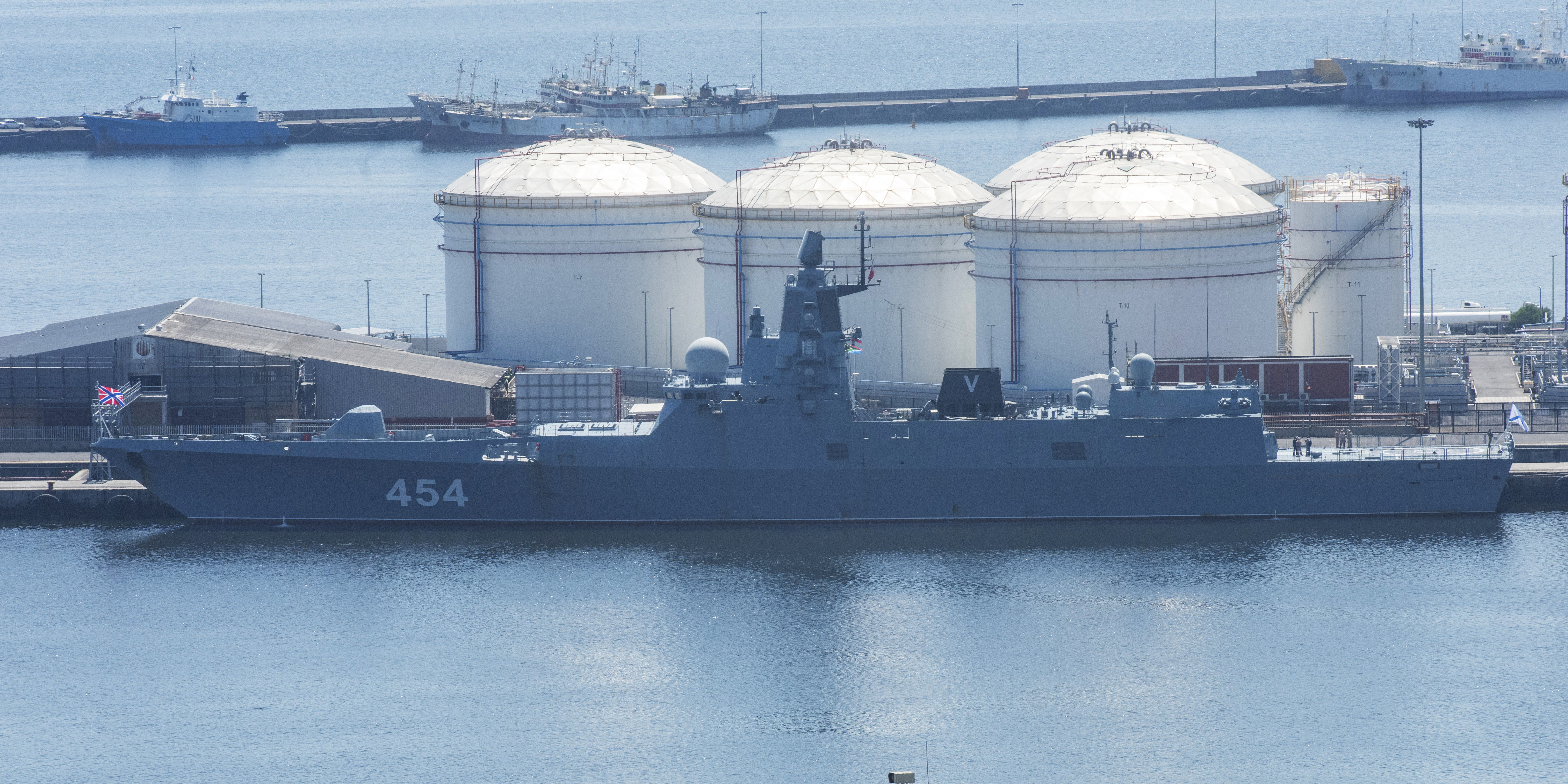 Controversial Russian frigate sails into Cape Town harbour ahead of contentious war games