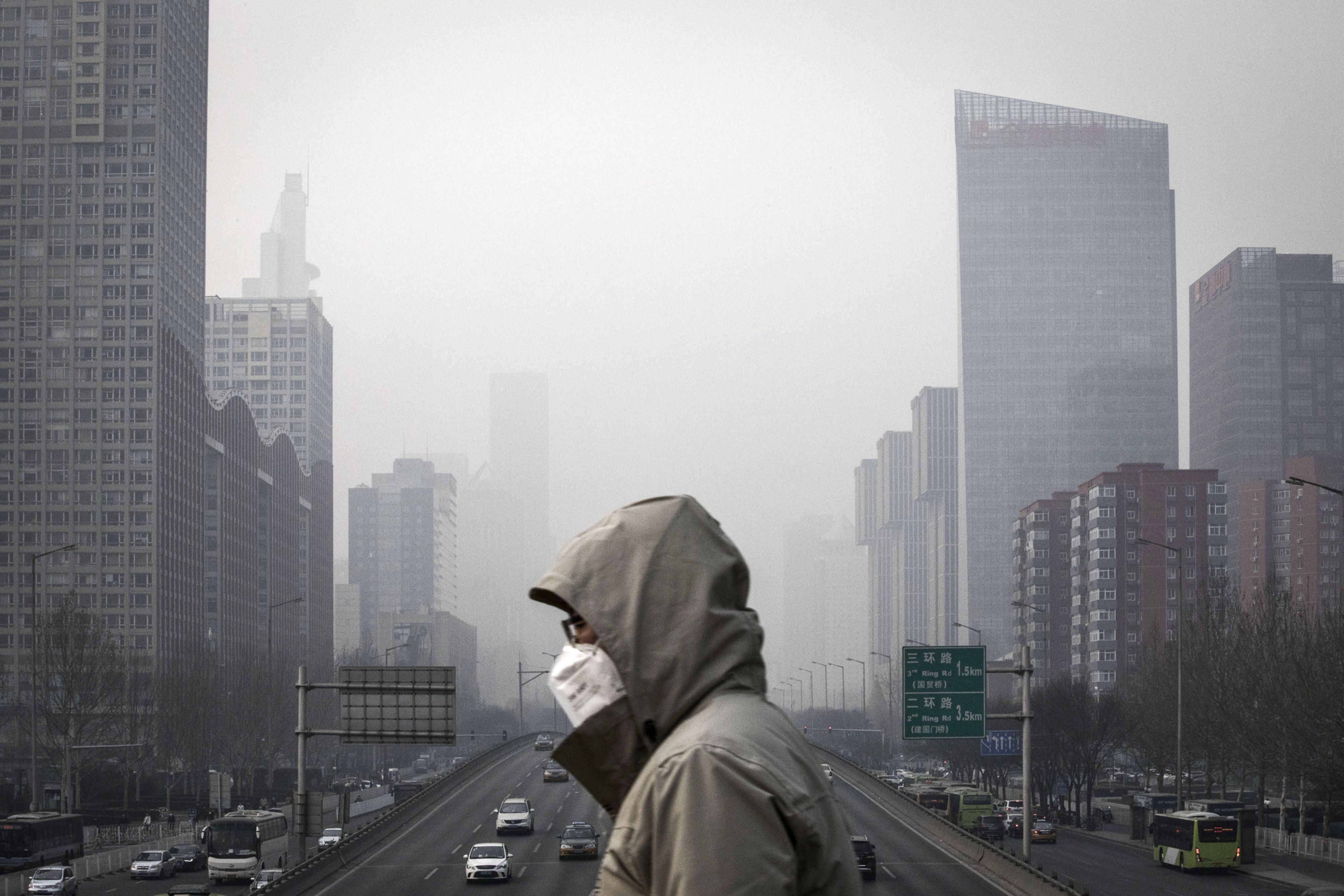 Images of Air Pollution as Heavy Smog Chokes China