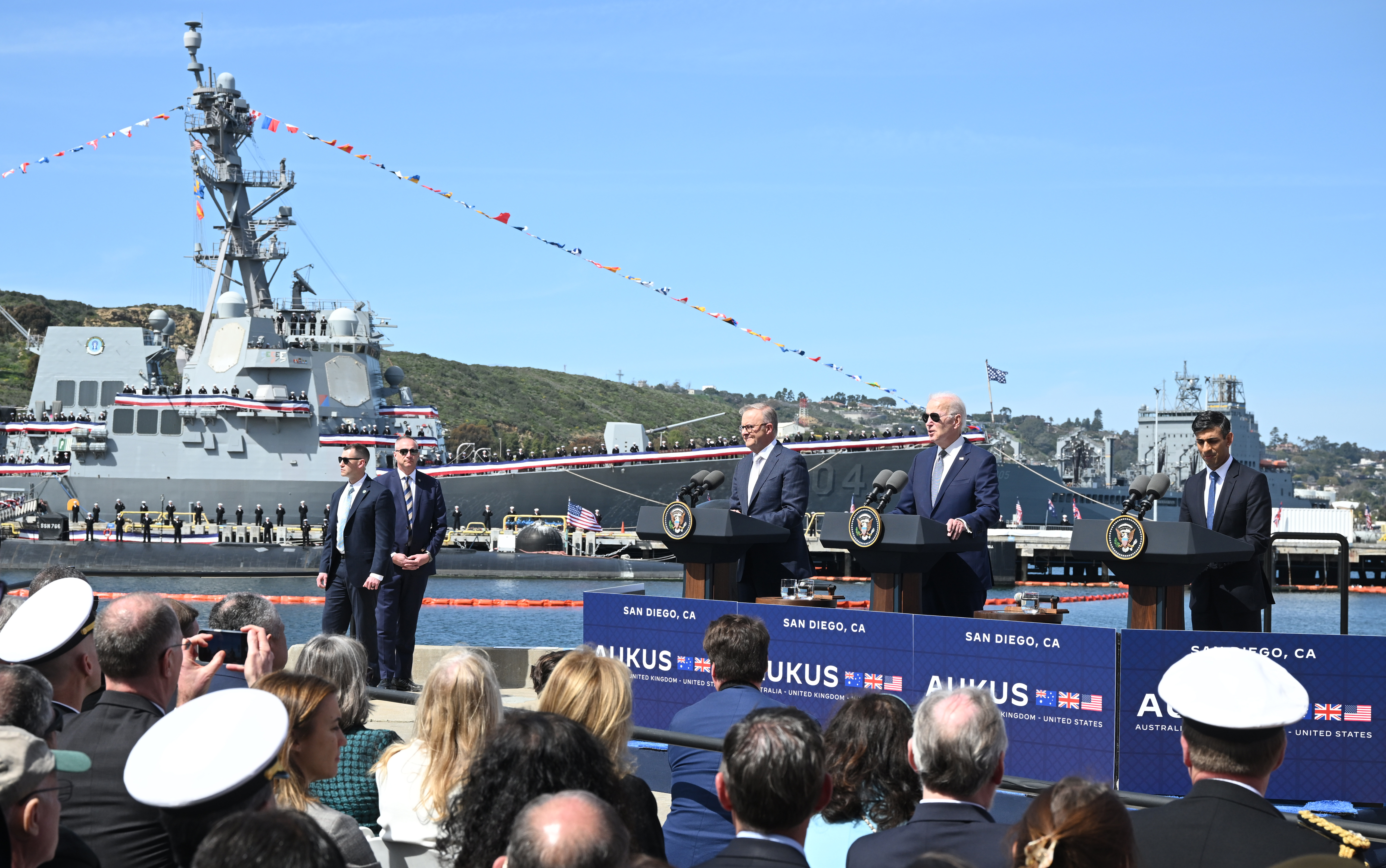 Eyeing China, Biden and allies unveil nuclear-powered submarine plan for Australia