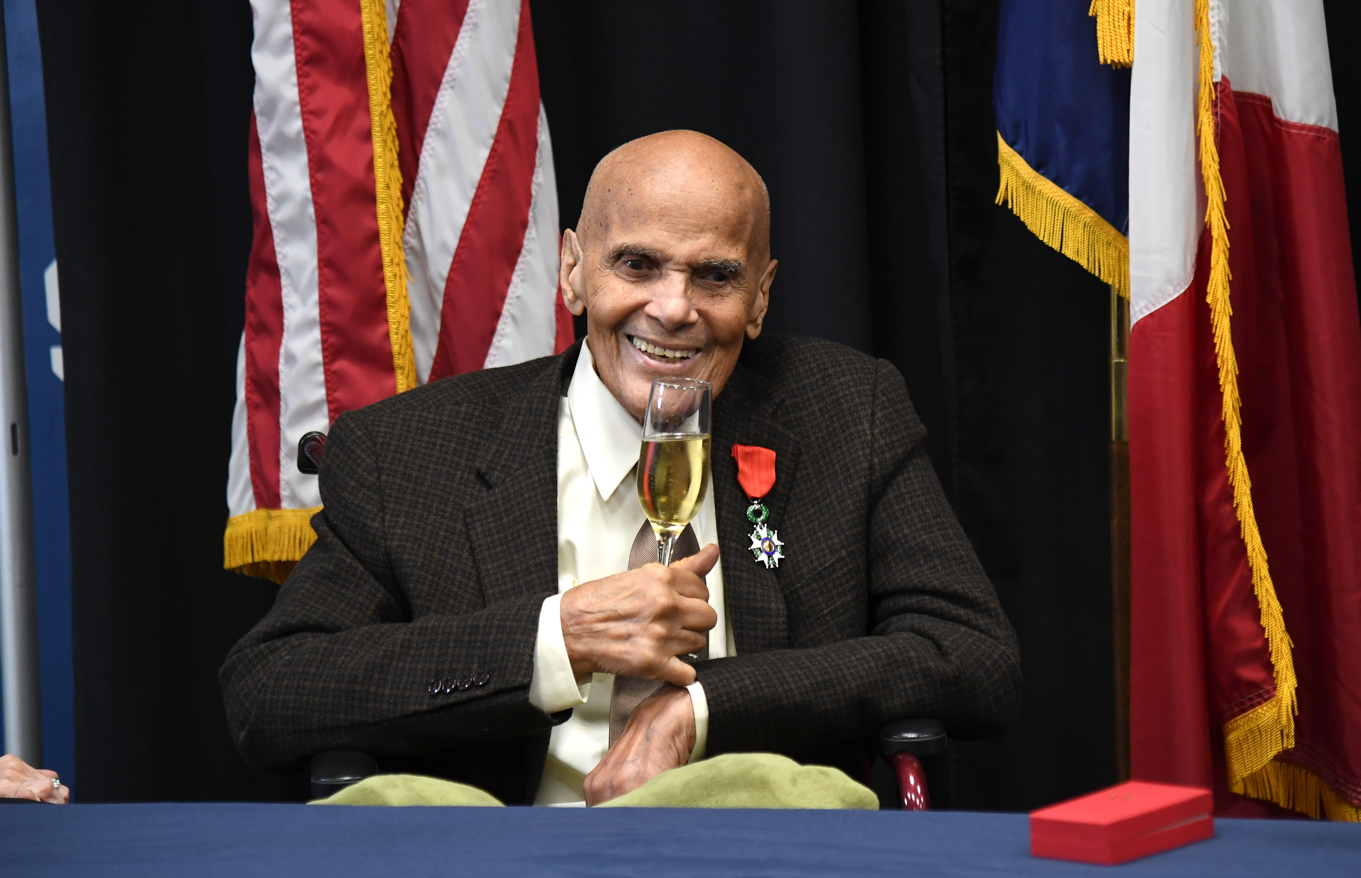 Harry Belafonte Receives the National Order of the Legion of Honour, France's Highest Award, From Ambassador of France to the United States Philippe Étienne
