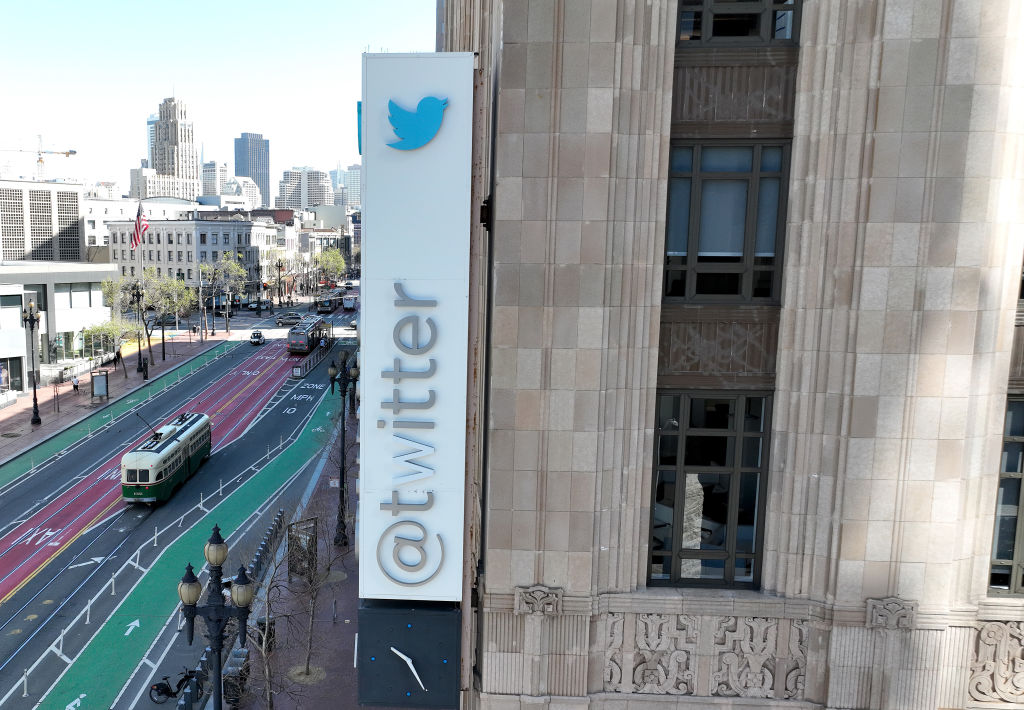Twitter Modifies Its Sign Outside San Francisco Headquarters