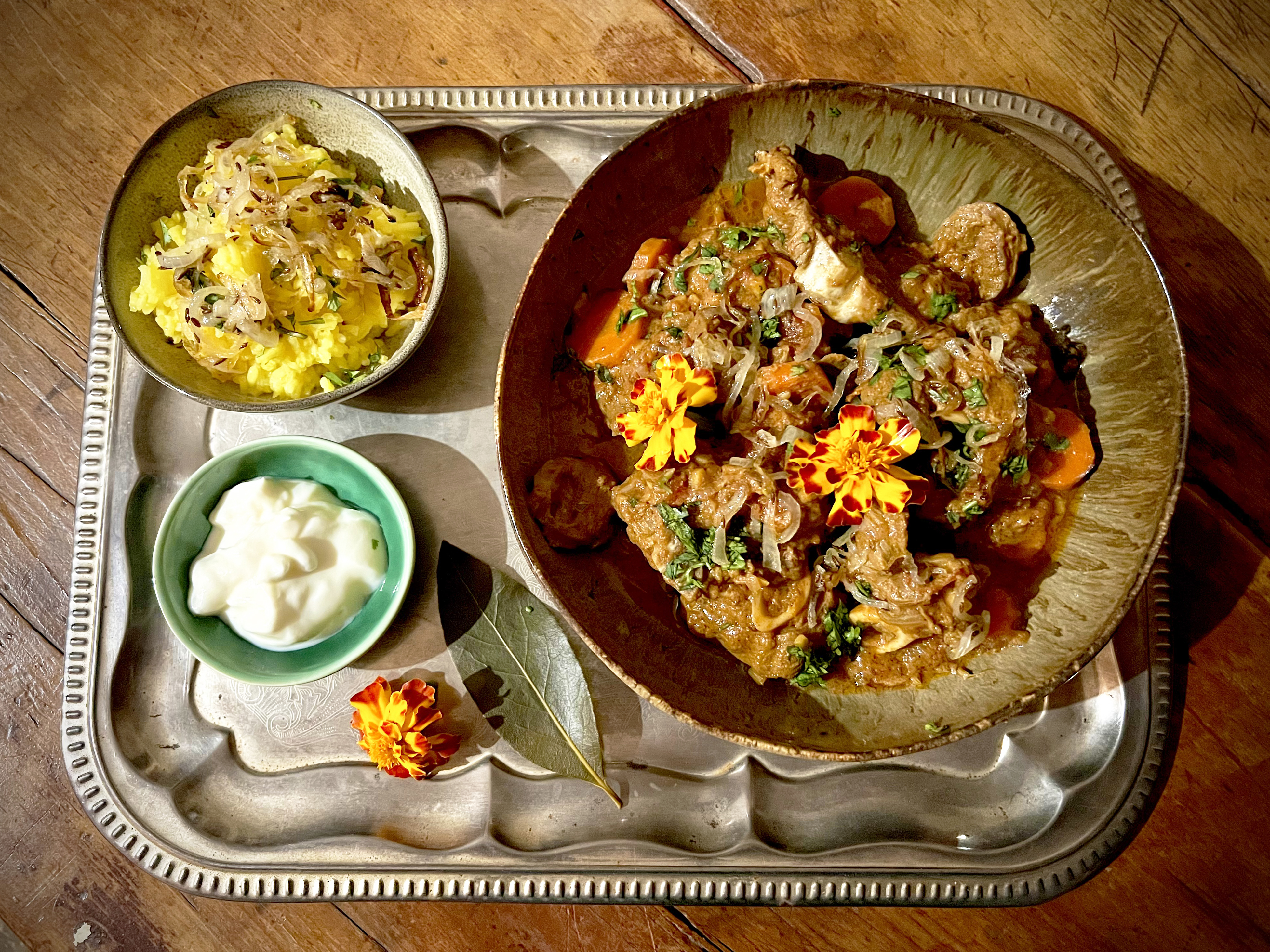 What’s cooking today: Mutton yoghurt curry with fried cumin onions
