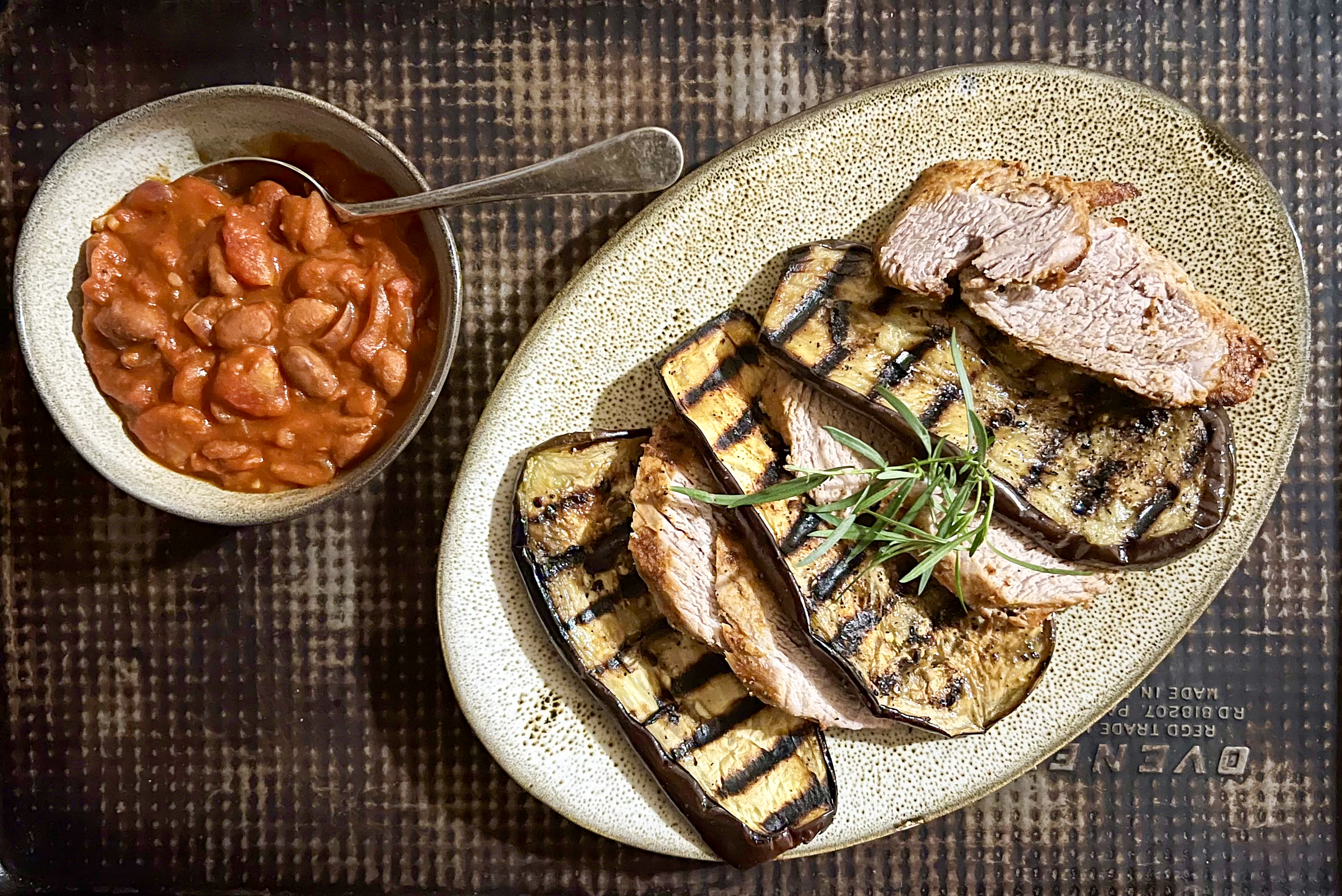 AirFryday: Air fryer pork tenderloin with butter beans and aubergines