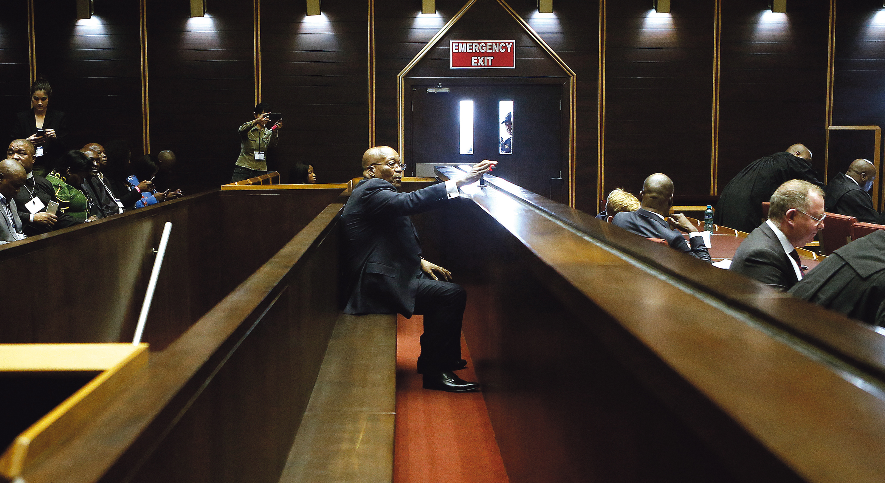 Jacob Zuma appears in the KwaZulu-Natal Division of the High Court in Pietermaritzburg on 27 July 2018. (Photo: Phil Magakoe / EPA-EFE / Pool)