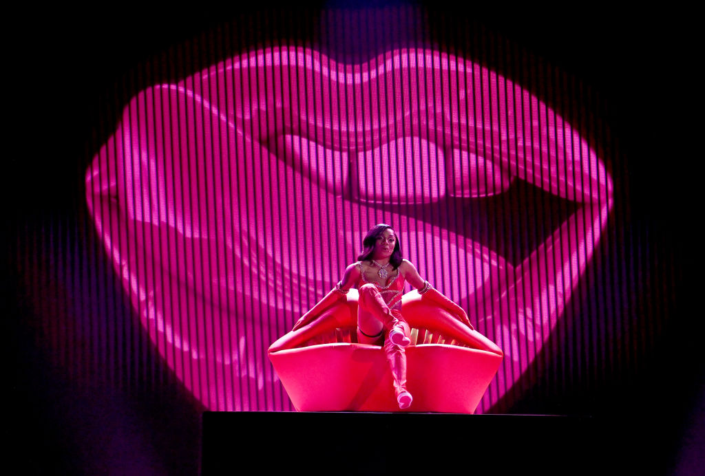 Busta Rhymes, Ice Spice, Pabi Cooper on the BET Awards pink carpet