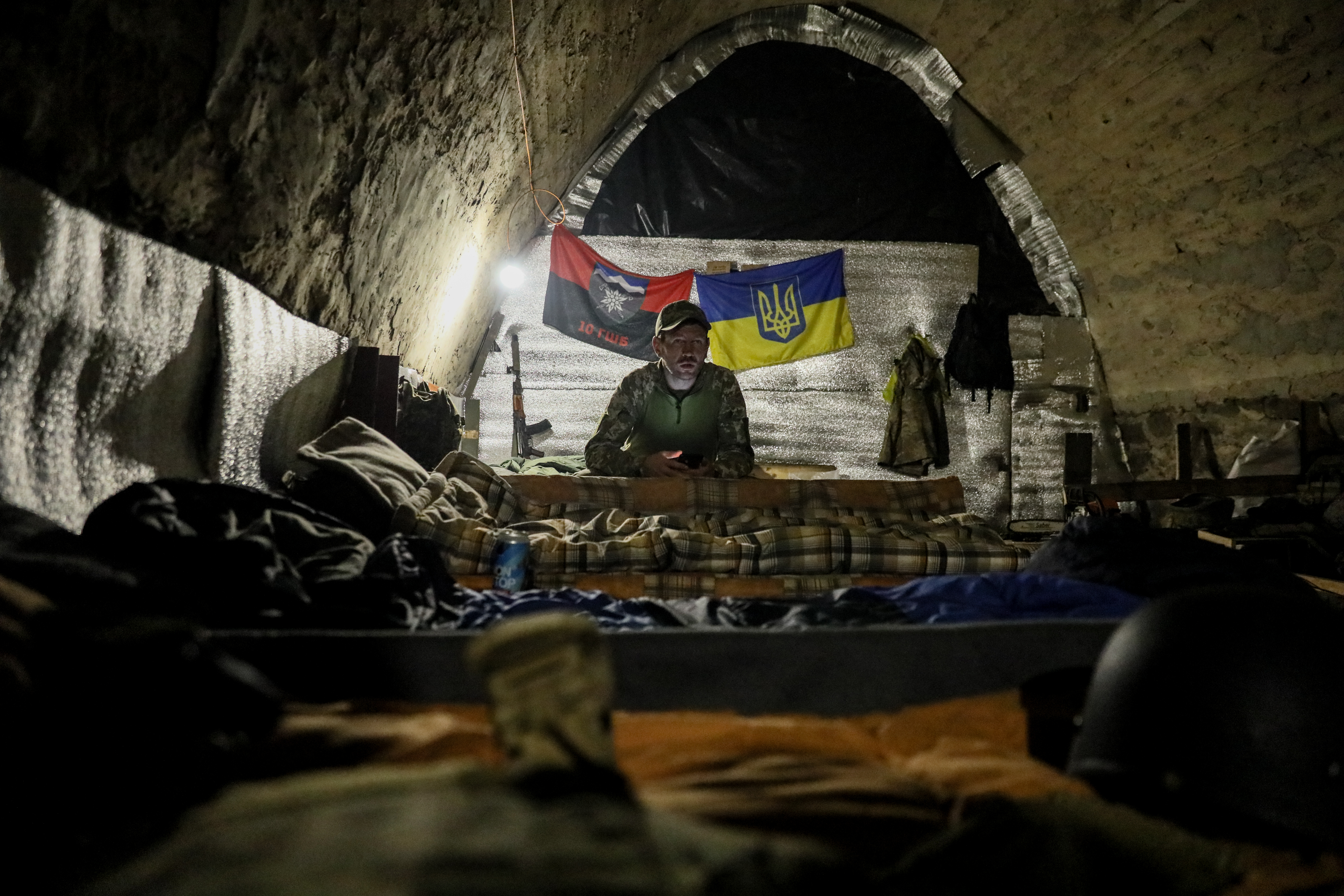 Ukrainian forces near the frontline in eastern Ukraine amid Russia's invasion