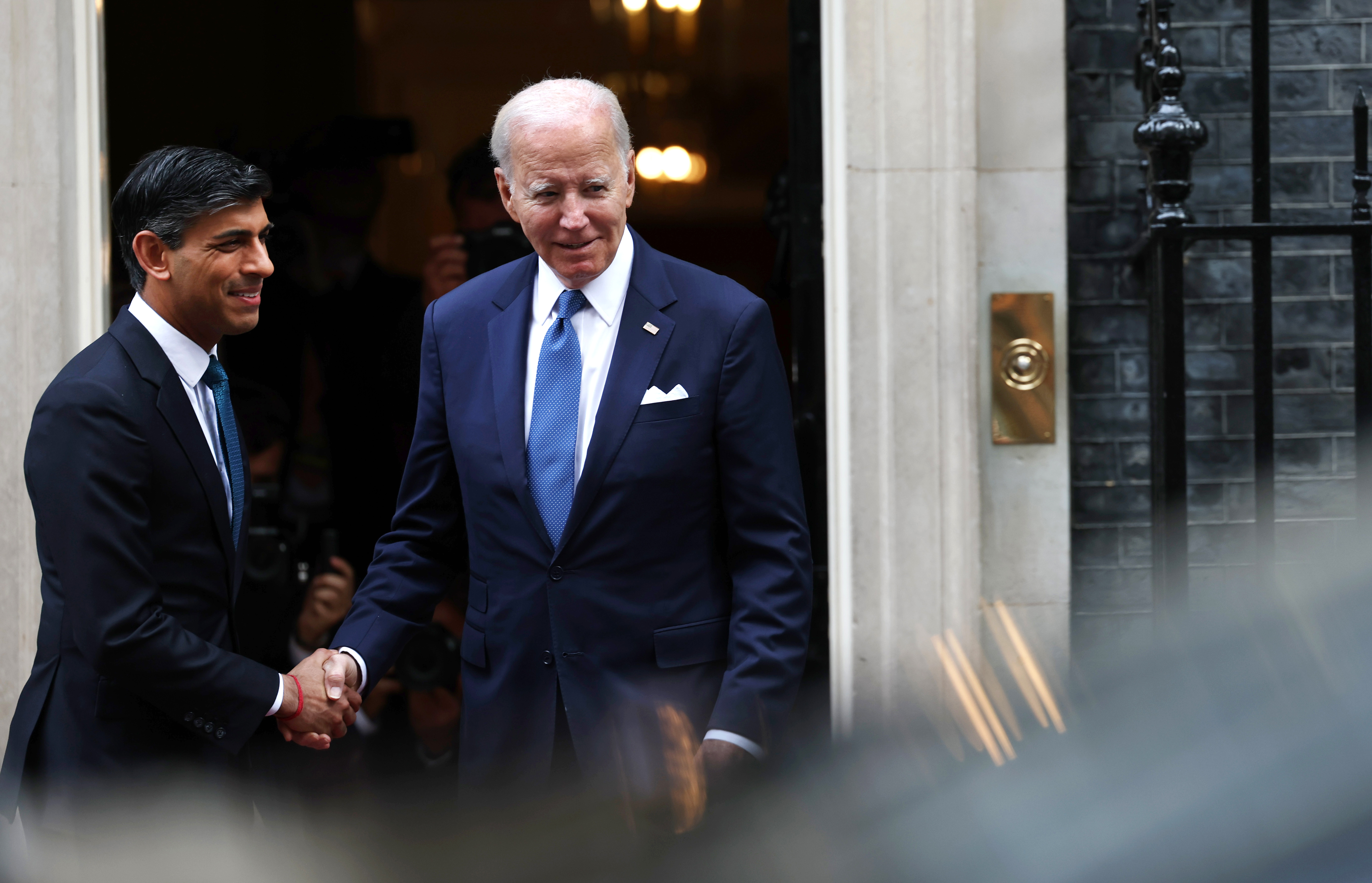 British Prime Minister Rishi Sunak meets US President Joe Biden in London