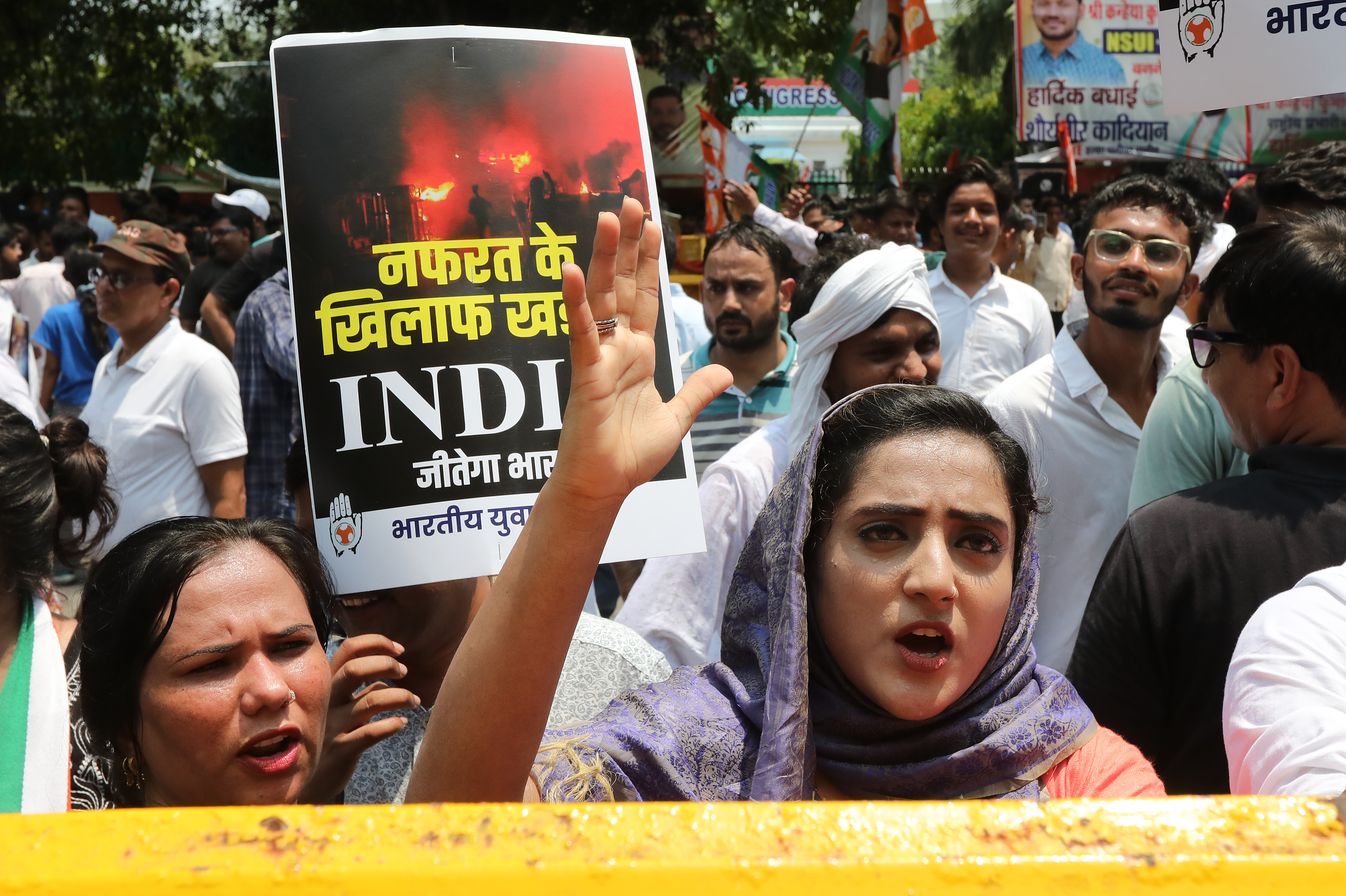 Protest in New Delhi against Manipur violence