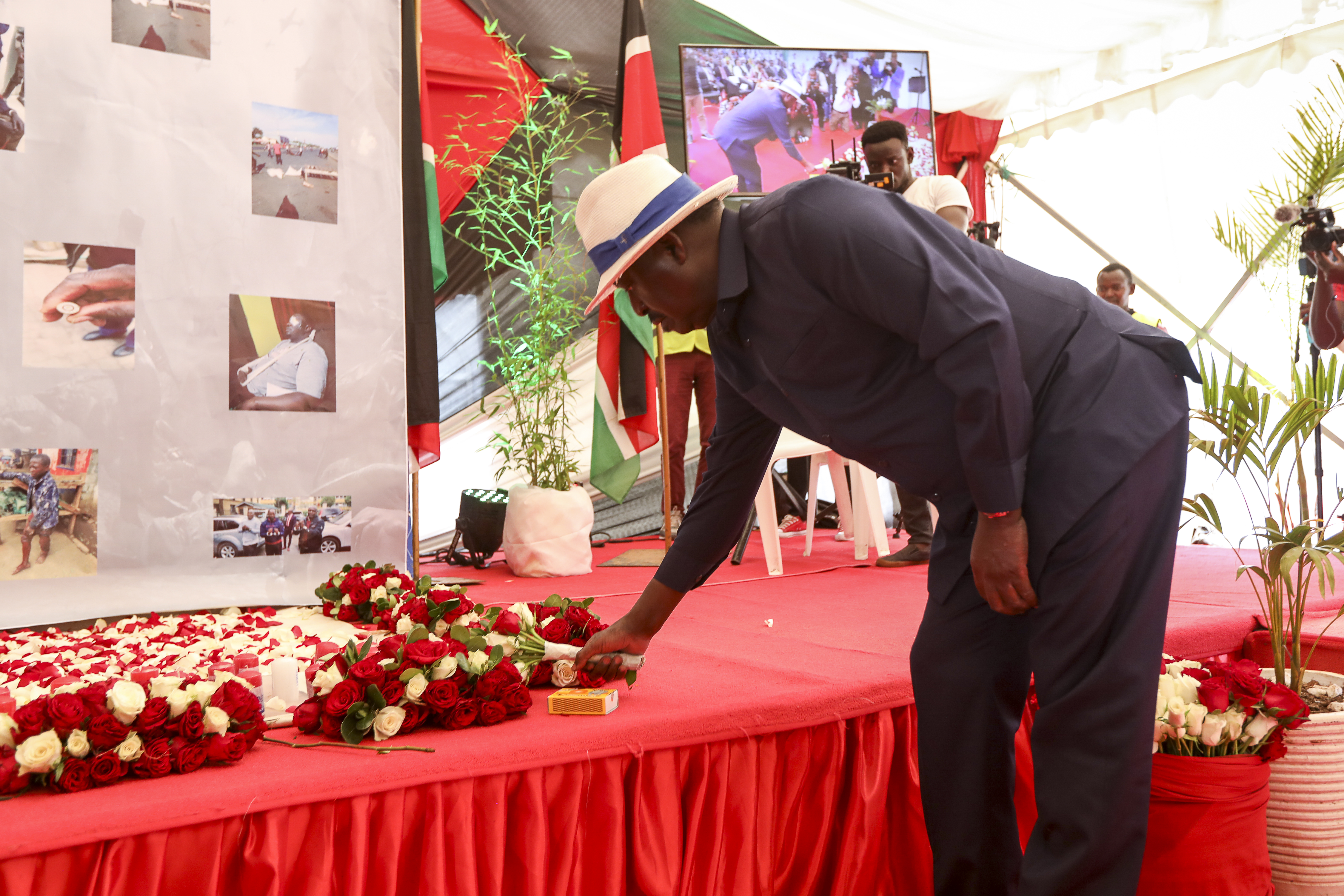 Kenya opposition leaders hold a candle lighting vigil for victims who died during the anti-government protests