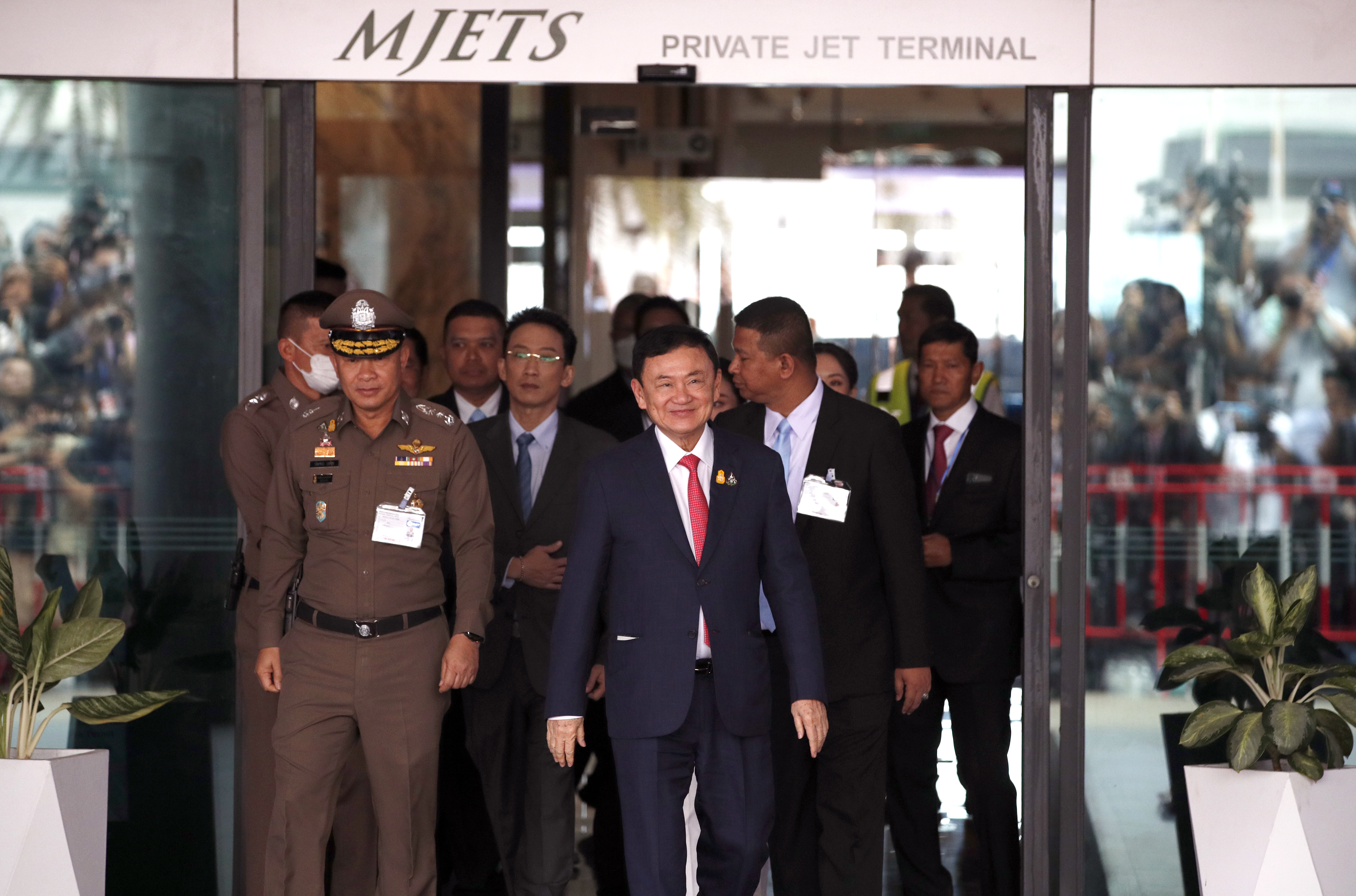 Former Thai prime minister Thaksin Shinawatra returns to Thailand from self exile