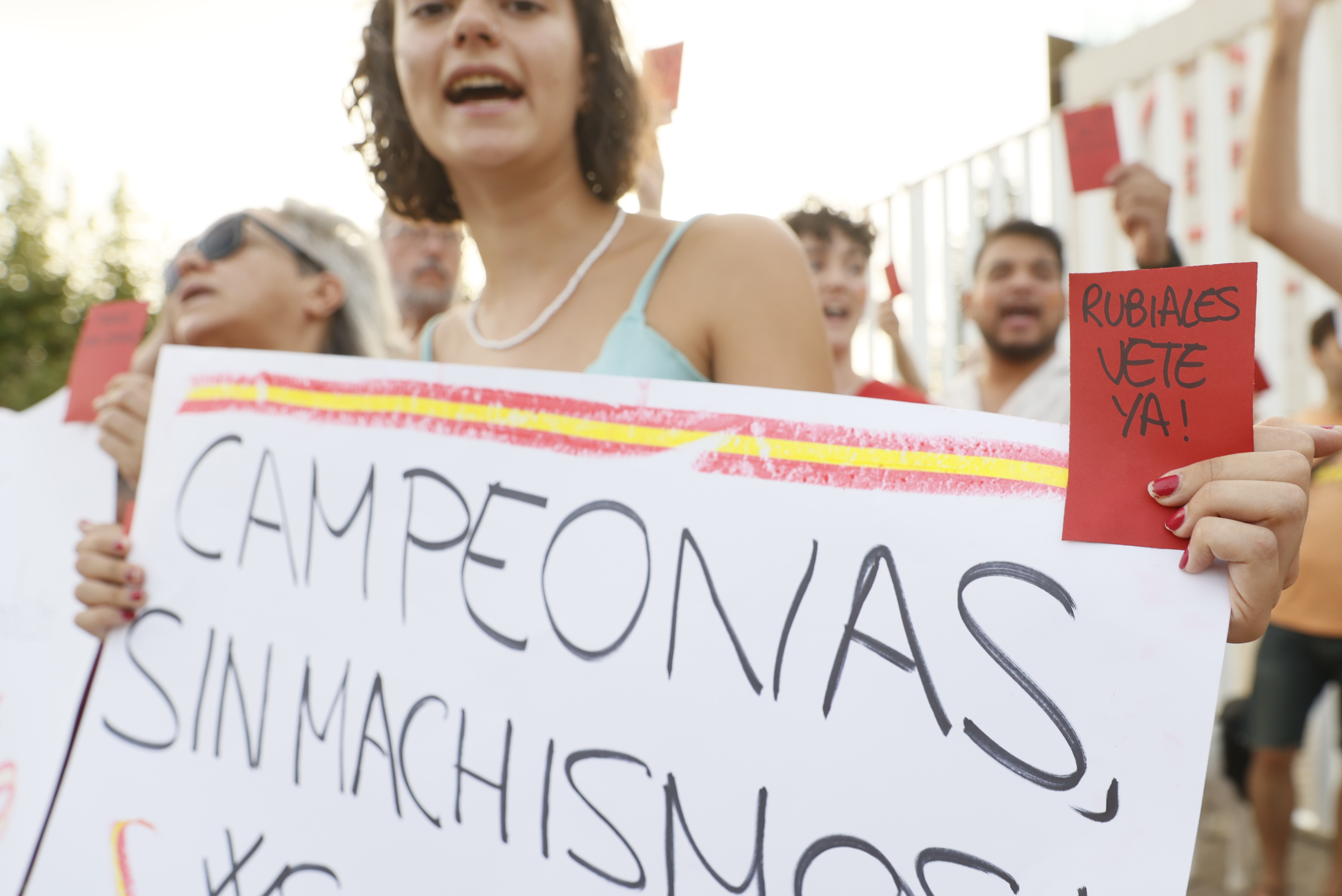 Protests against Luis Rubiales, president of the Royal Spanish Soccer Federation (RFEF)