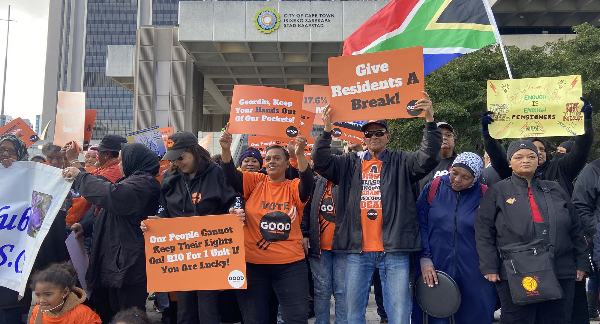 Capetonians take to the street to voice their grievances about the 17.6% rise in electricity prices
