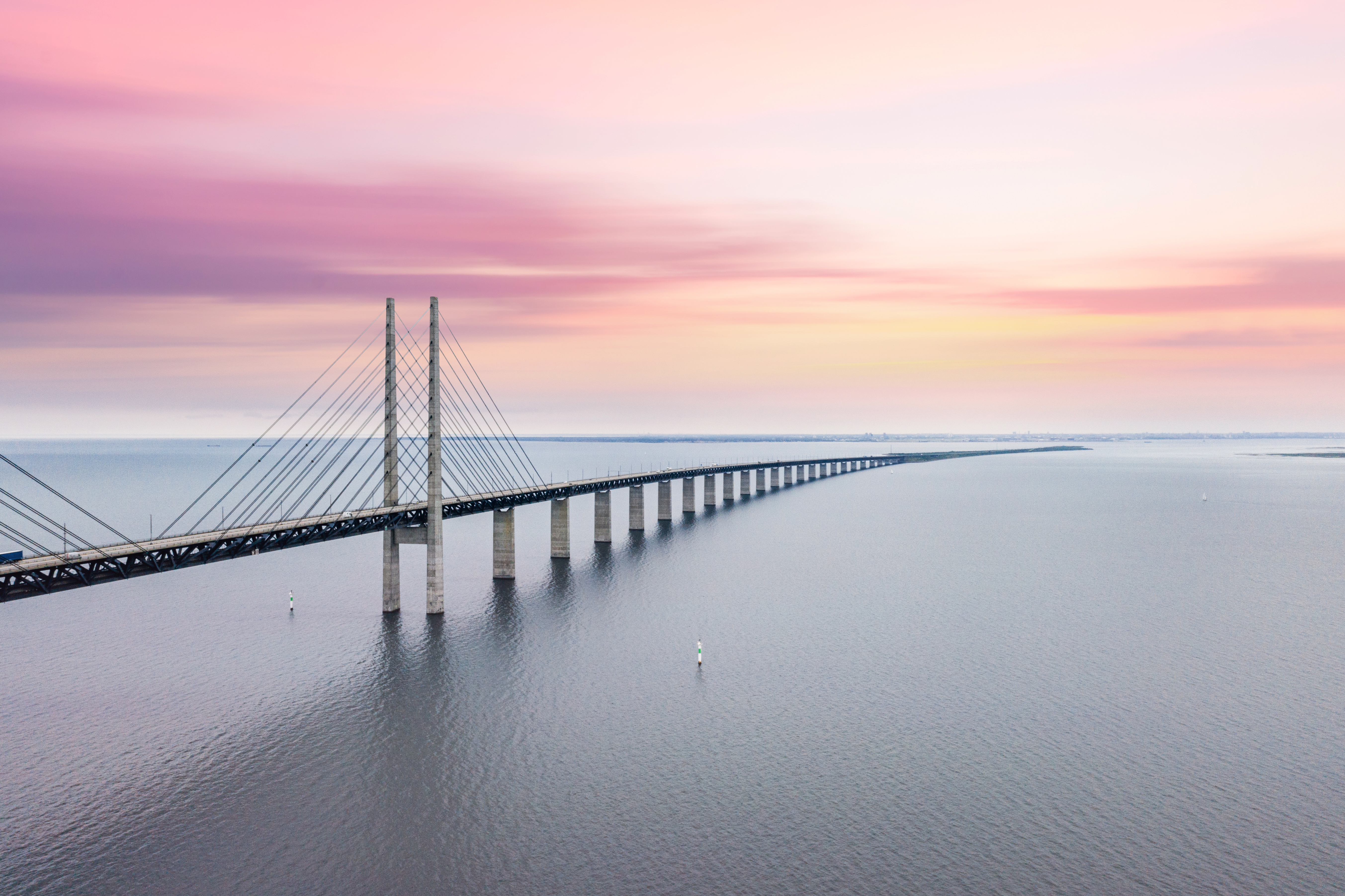 The Oresund bridge between Copenhagen Denmark