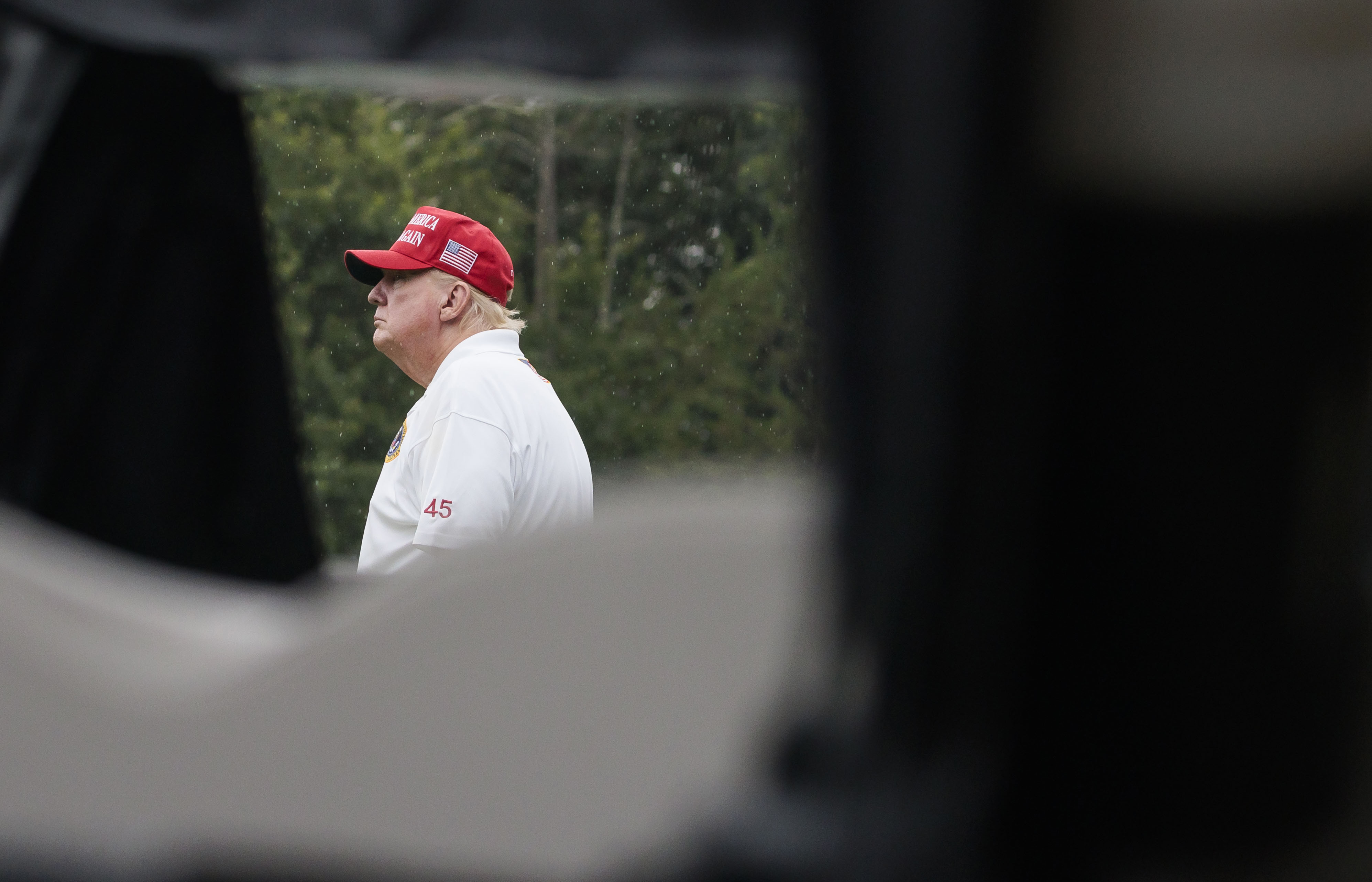 Donald Trump plays golf at LIV Golf Tournament