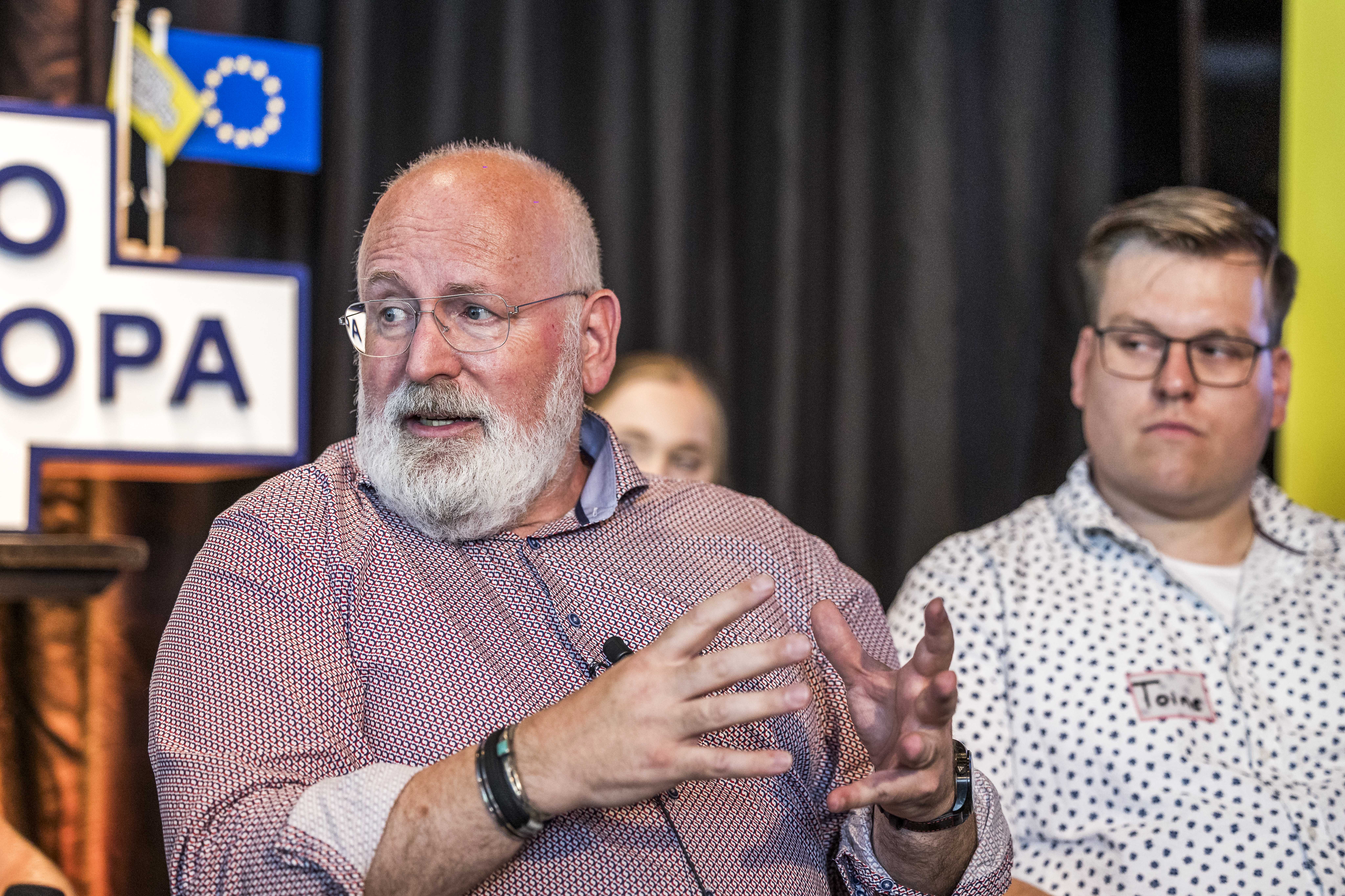 European Commission Executive Vice-President Frans Timmermans chats with youths