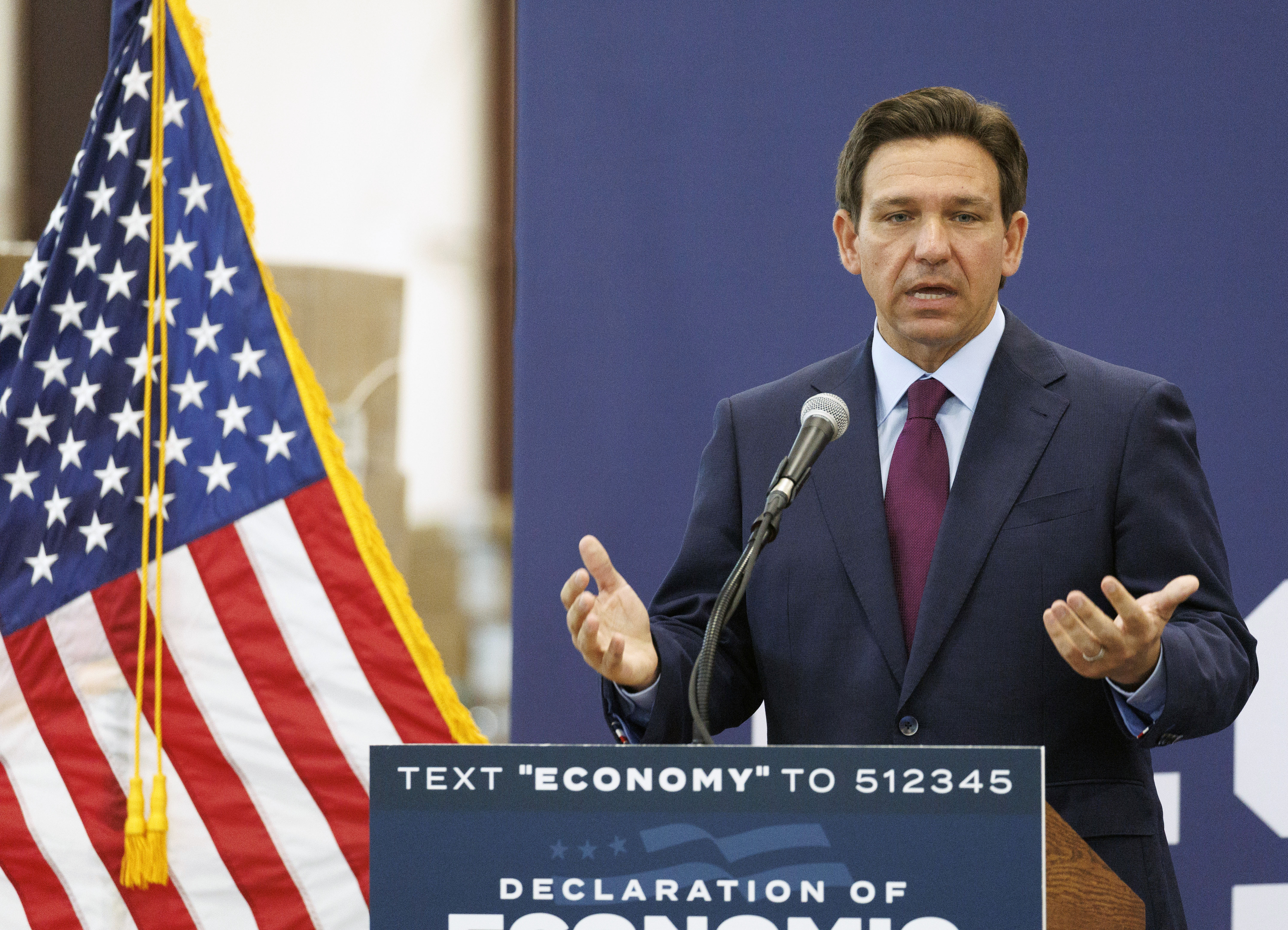 Republican candidate for President DeSantis campaigning in New Hampshire