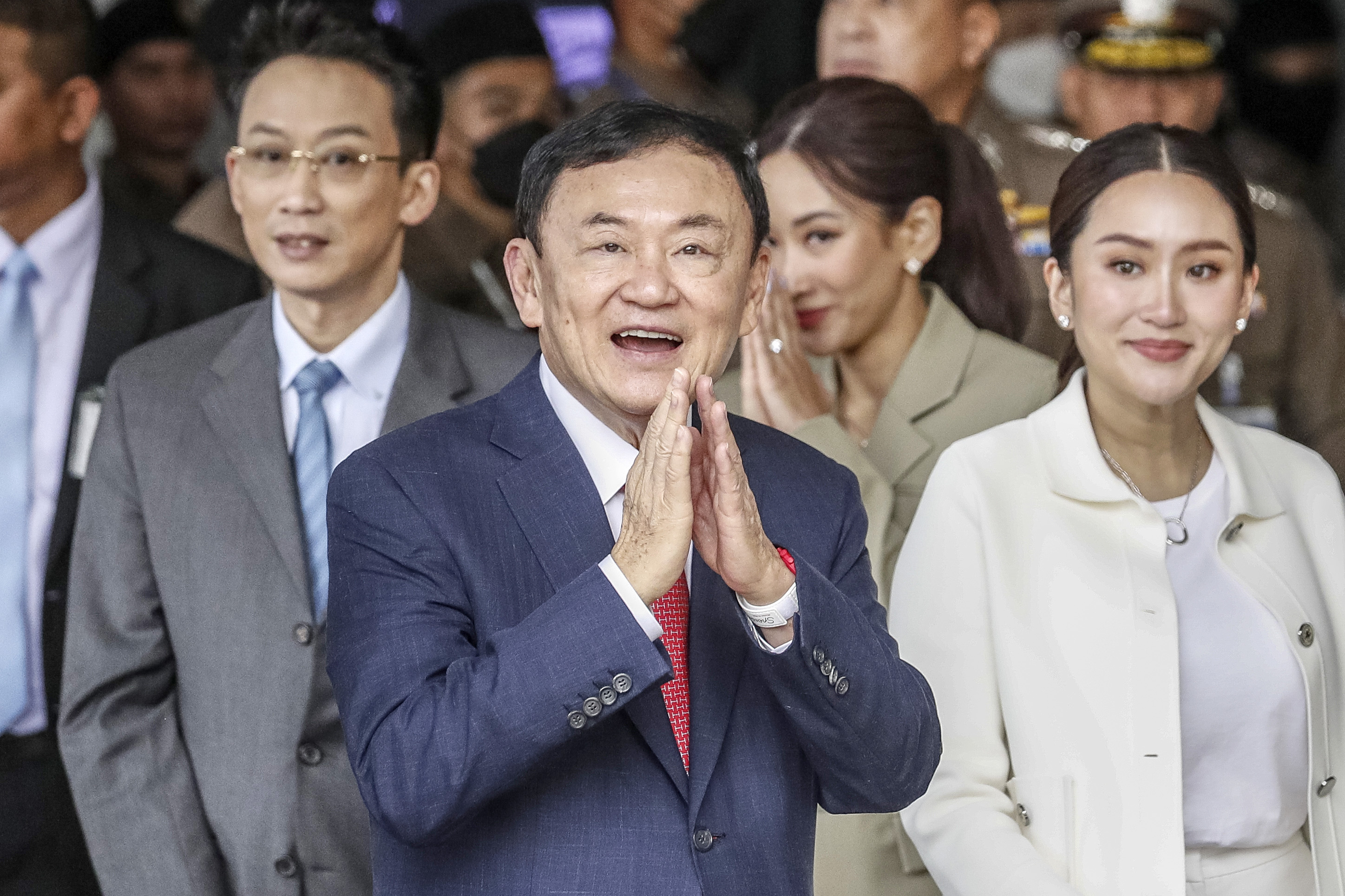 Former Thai prime minister Thaksin Shinawatra returns to Thailand from self exile