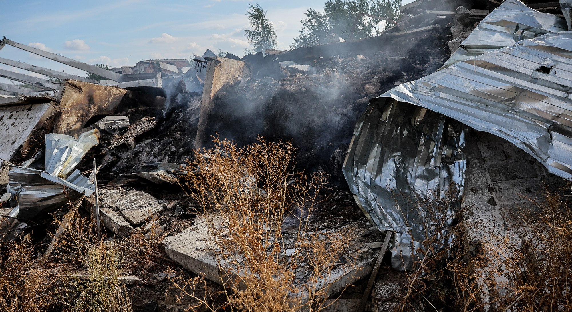 St Petersburg oil depot ablaze; Russia strikes Danube River port before key talks